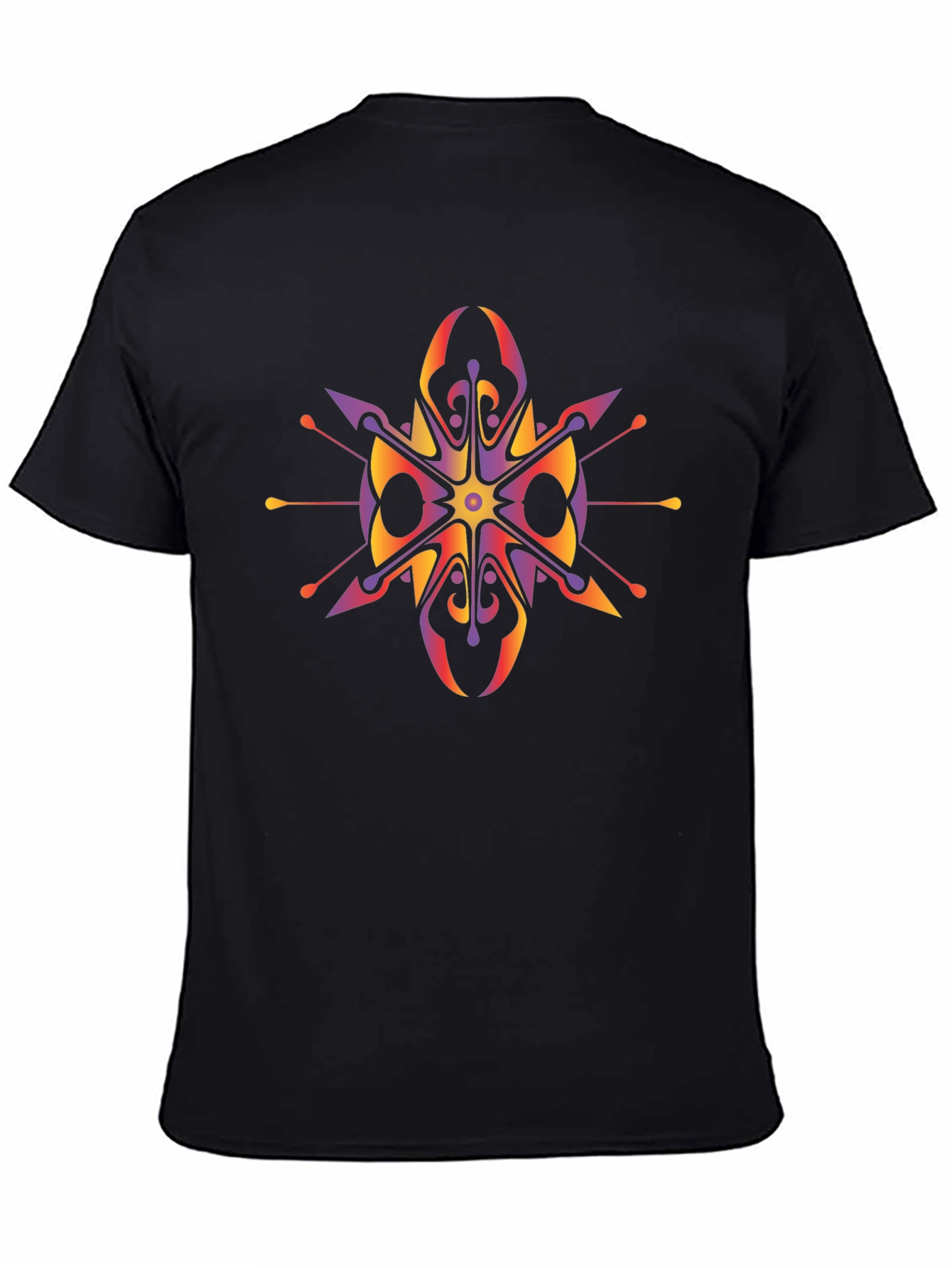 Abstract Geometric Graphic Print Black T-Shirt