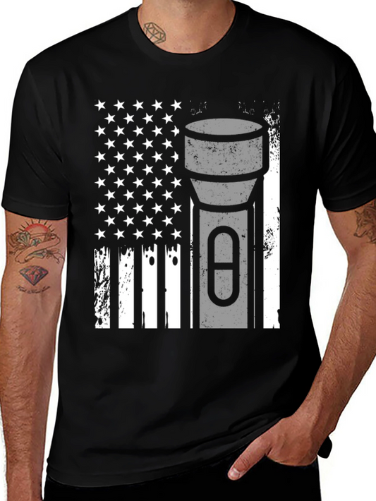 American Flag Flashlight Graphic Tee