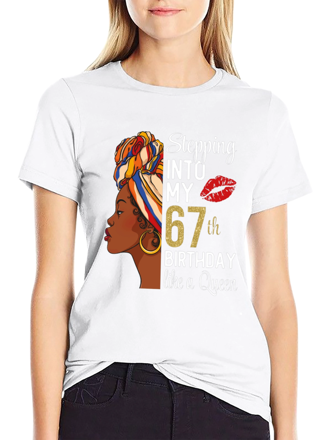 Stepping Into My 67th Birthday Queen T-Shirt