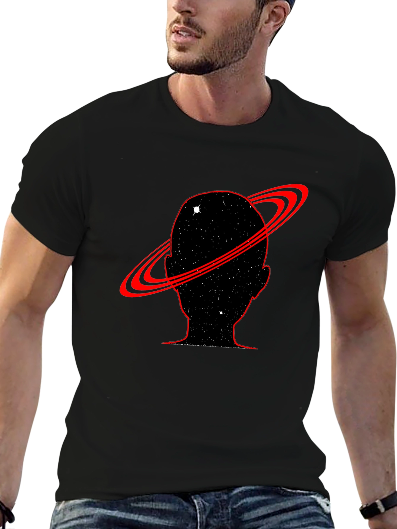 Cosmic Mind T-Shirt - Black Saturn Design