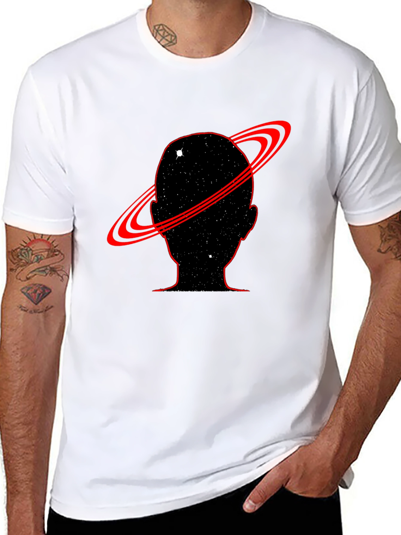 Cosmic Mind T-Shirt - Black Saturn Design