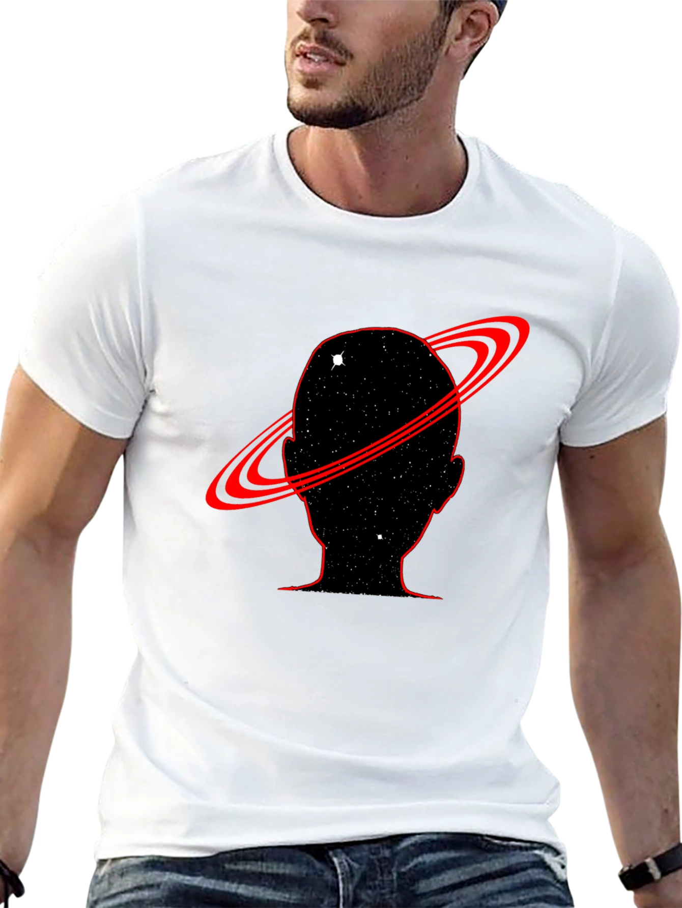 Cosmic Mind T-Shirt - Black Saturn Design