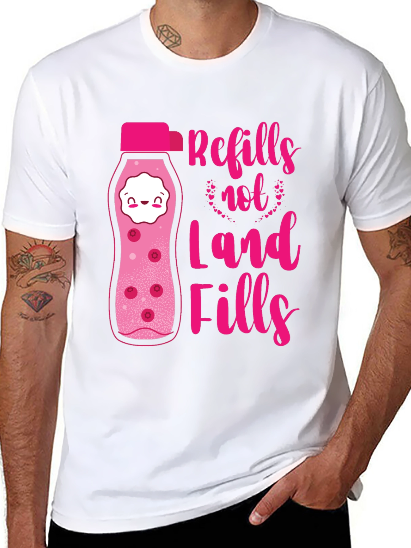 Refills Not Landfills Graphic Tee - Eco-Friendly Design