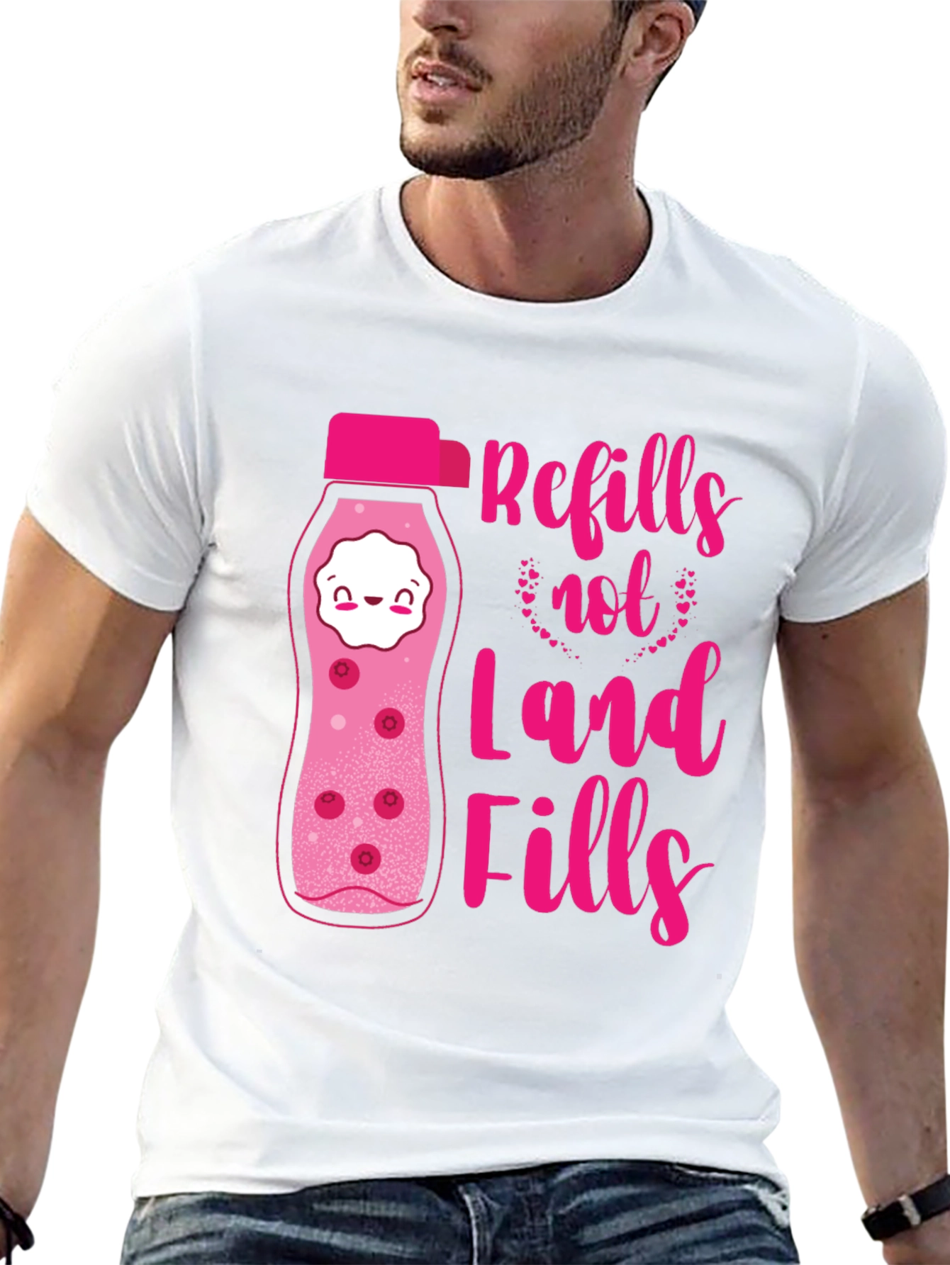 Refills Not Landfills Graphic Tee - Eco-Friendly Design