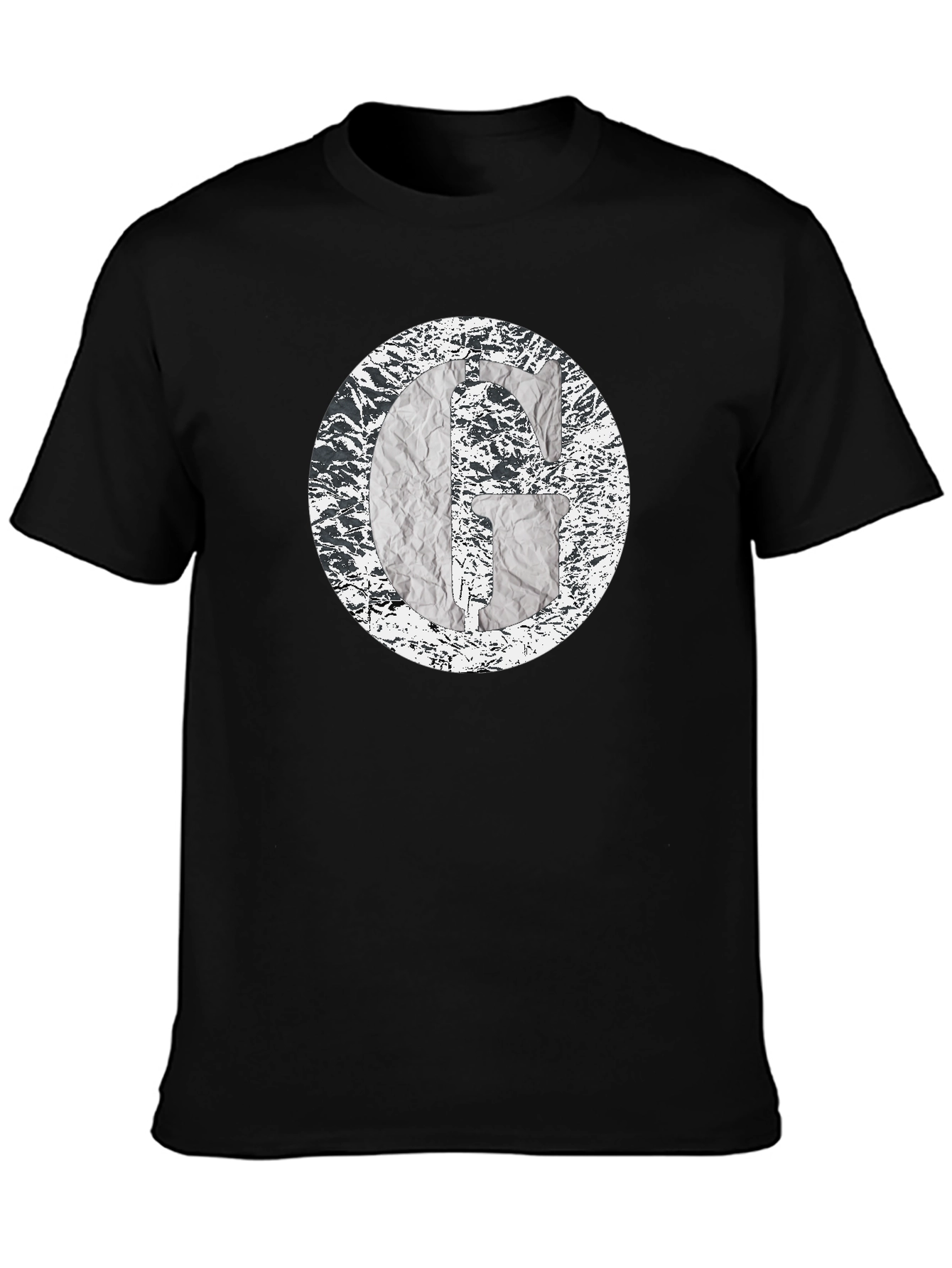 Abstract G Graphic Print Black T-Shirt