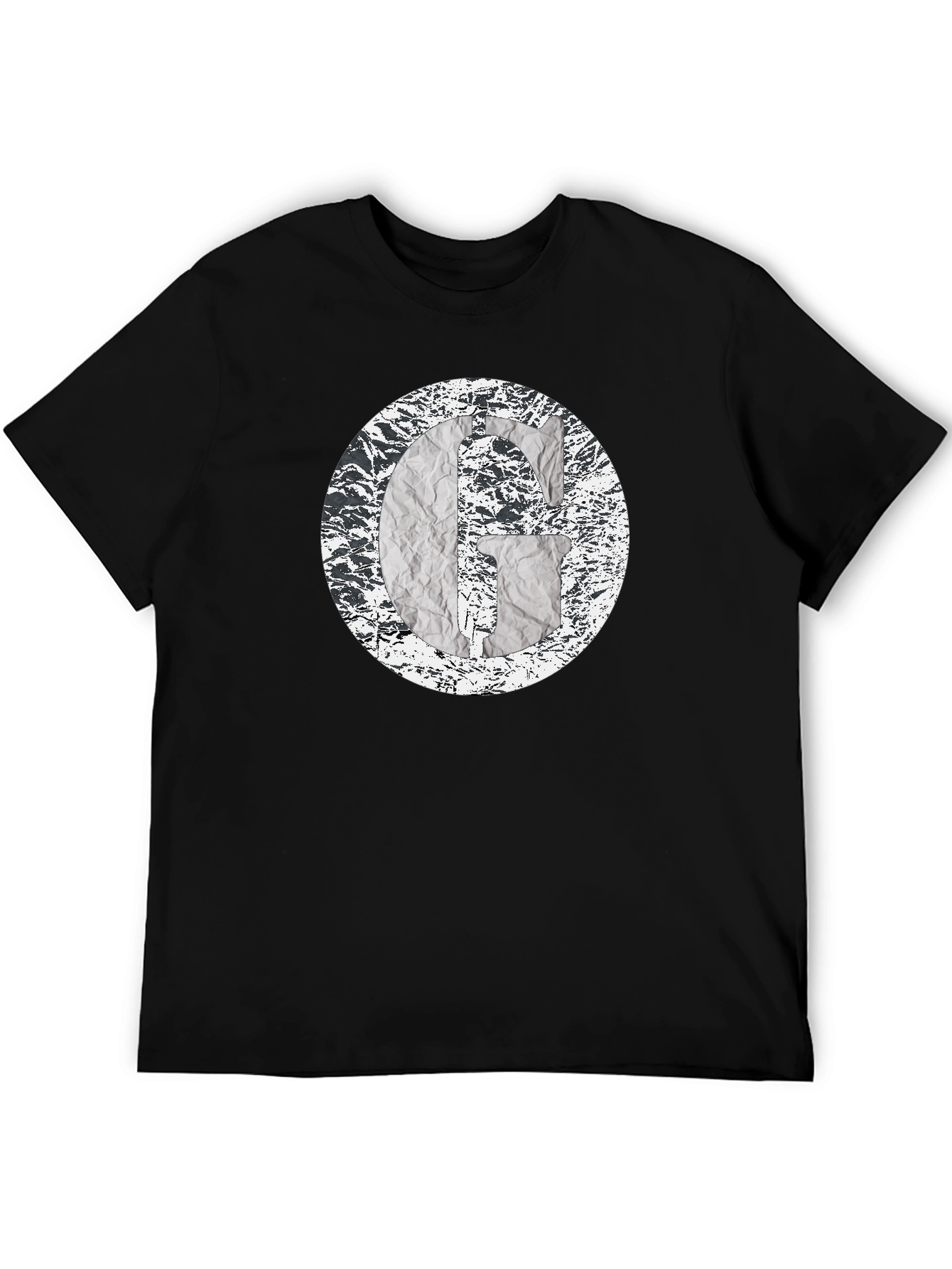 Abstract G Graphic Print Black T-Shirt