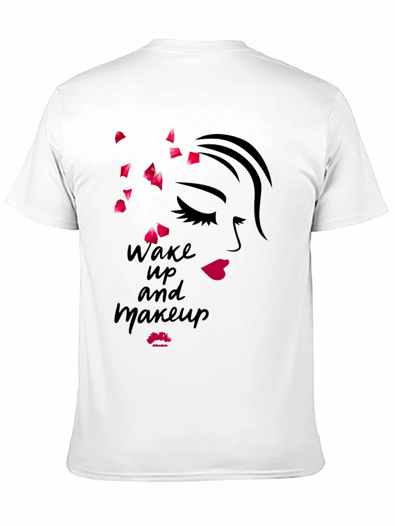 Wake Up and Makeup Black Graphic Tee