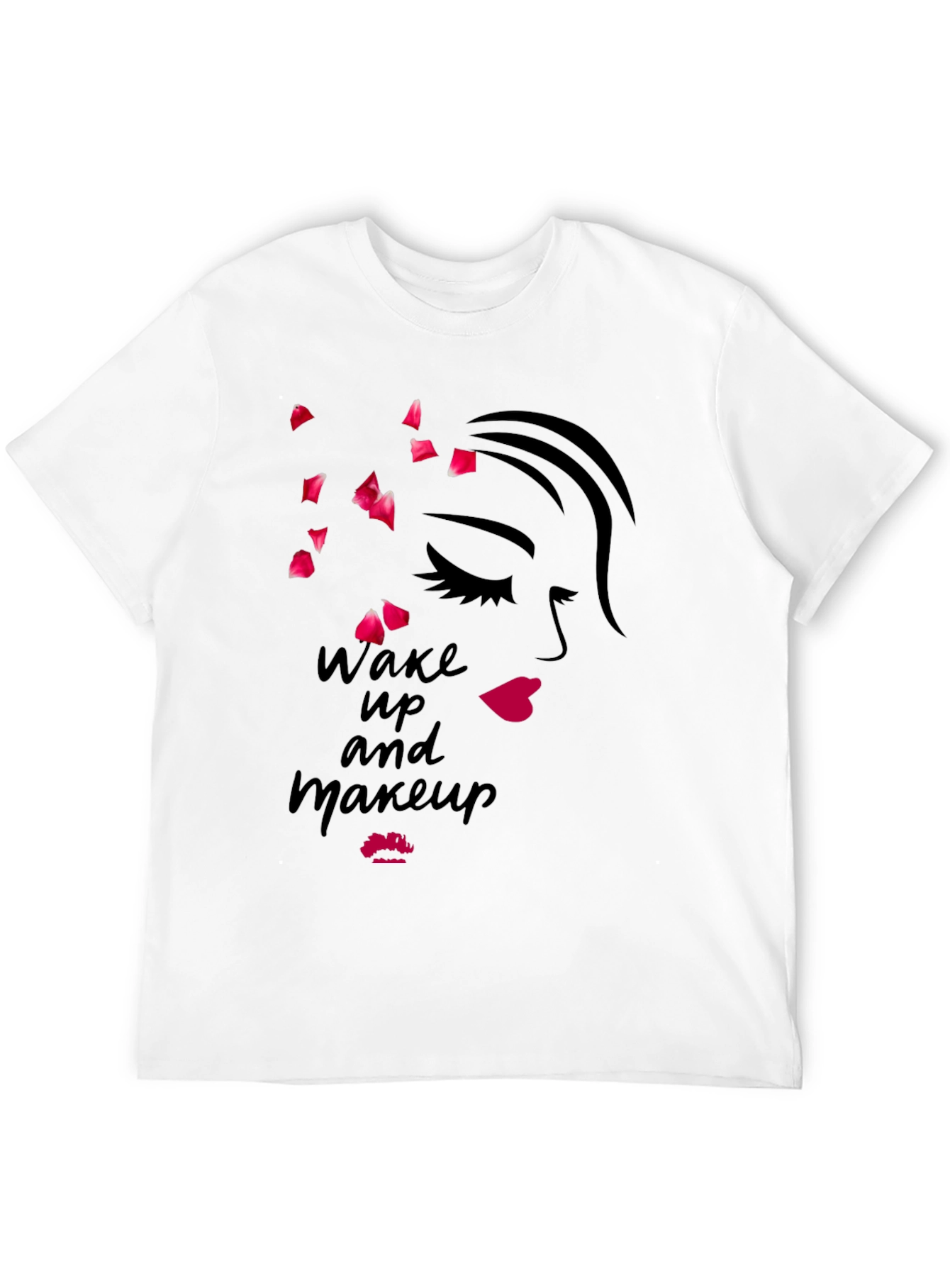 Wake Up and Makeup Black Graphic Tee