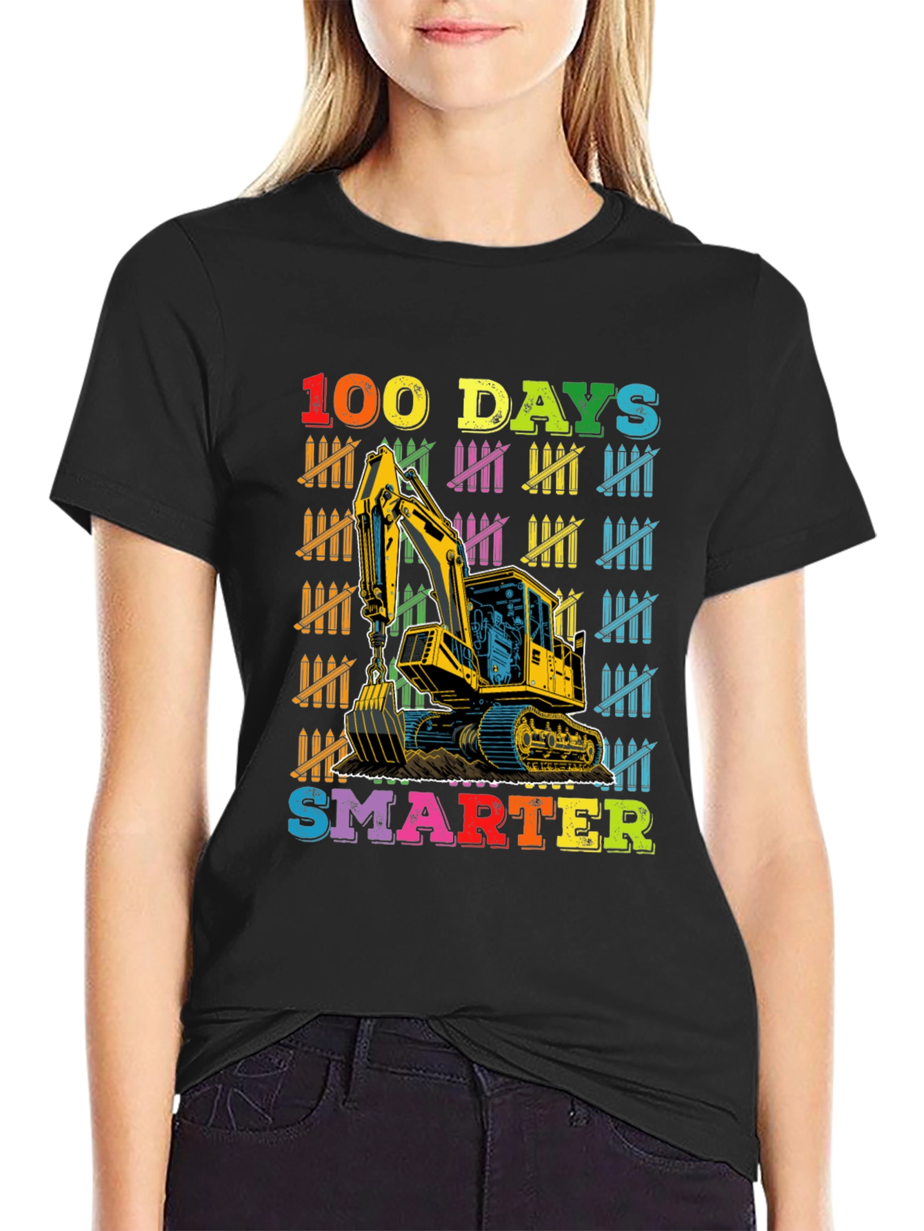 100 Days Smarter Excavator T-Shirt