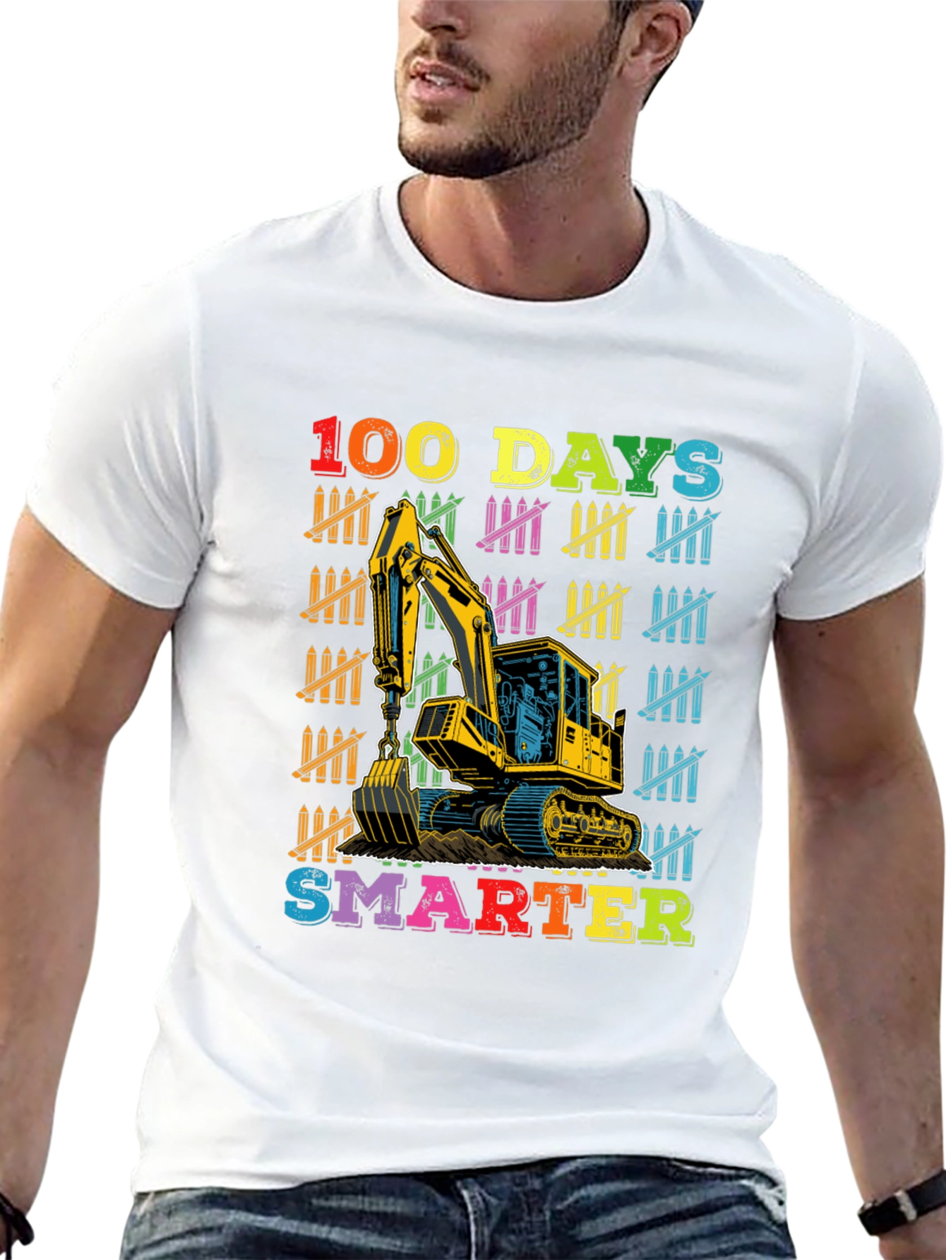 100 Days Smarter Excavator T-Shirt