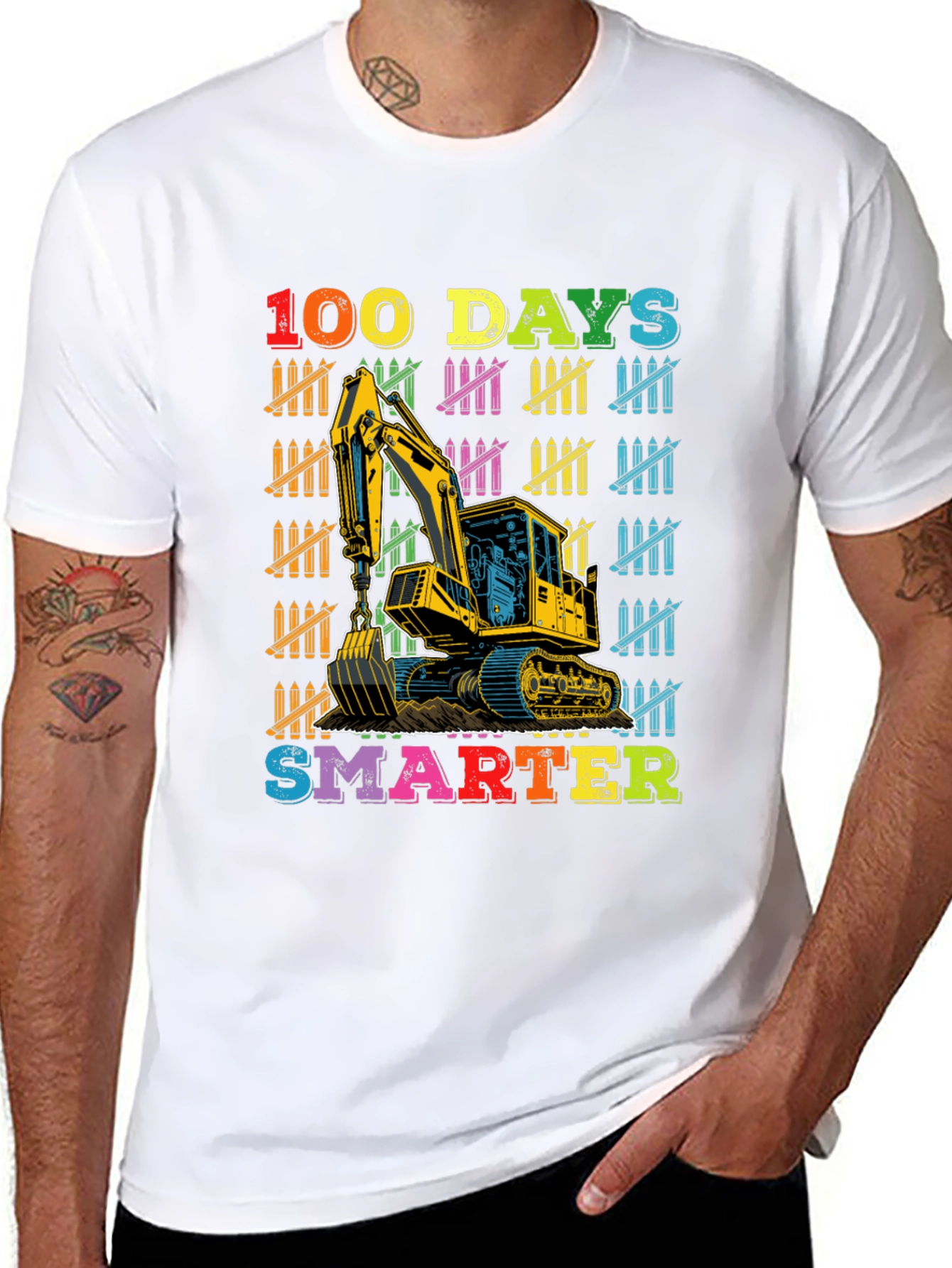 100 Days Smarter Excavator T-Shirt