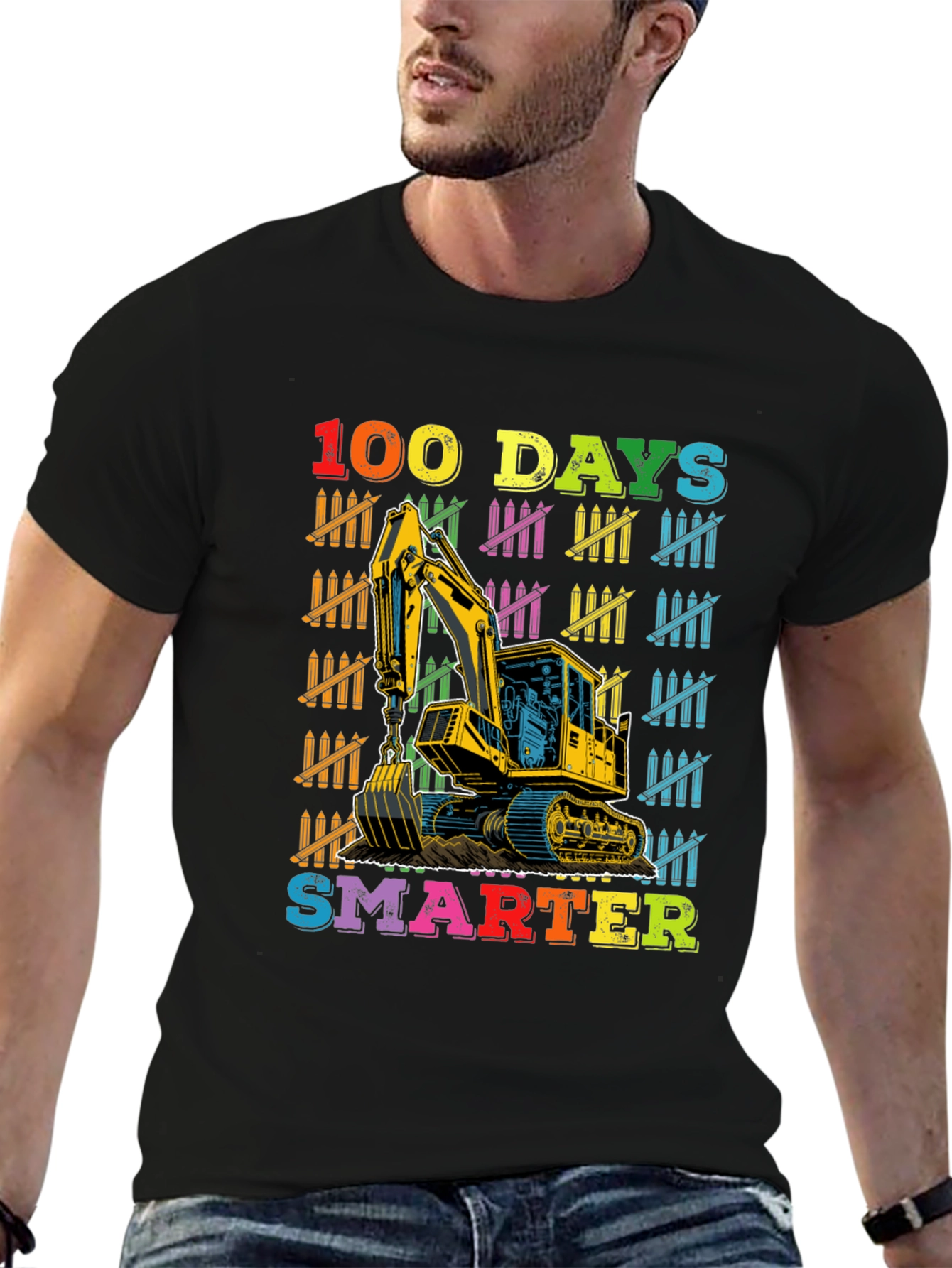100 Days Smarter Excavator T-Shirt