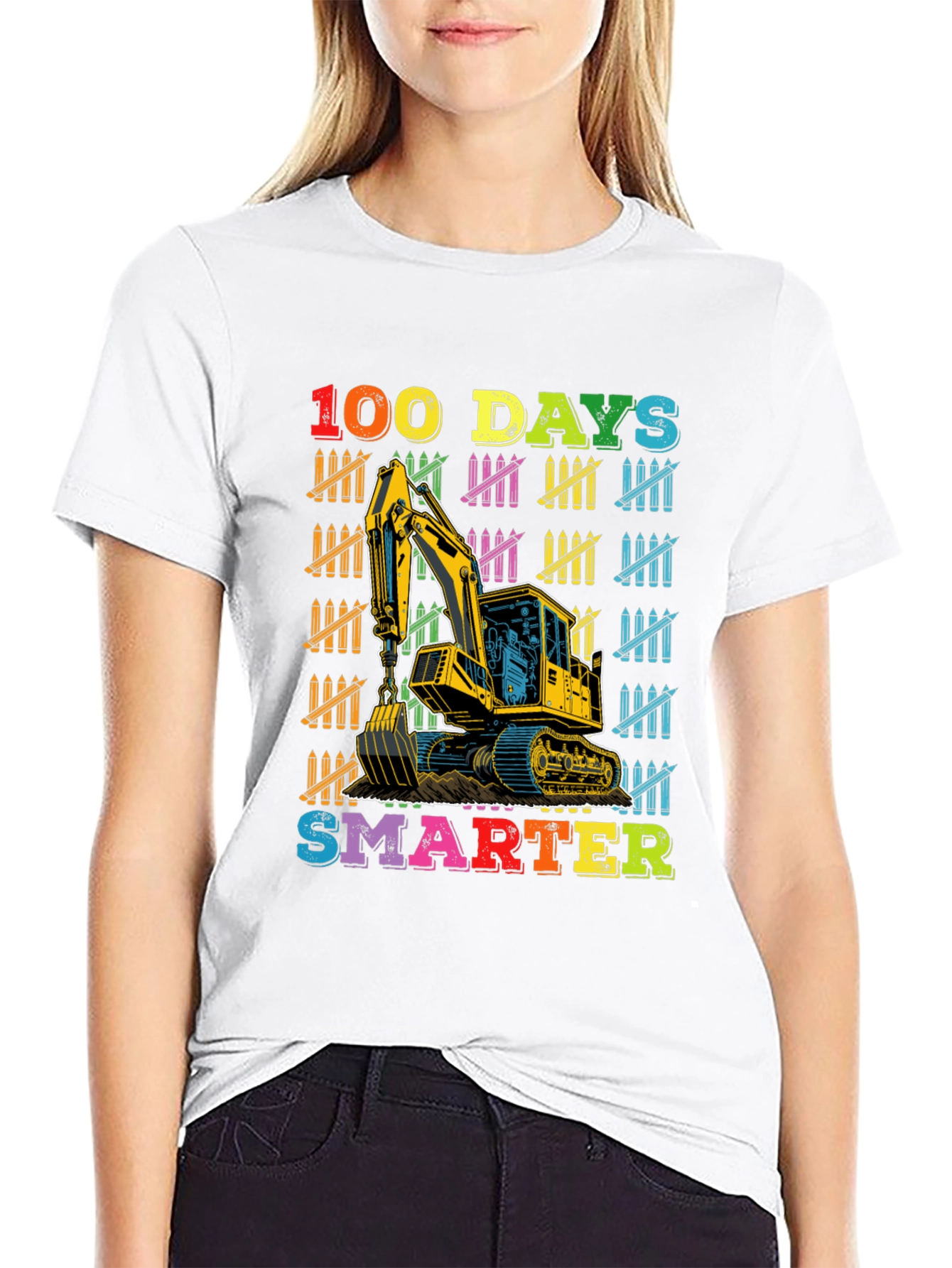 100 Days Smarter Excavator T-Shirt