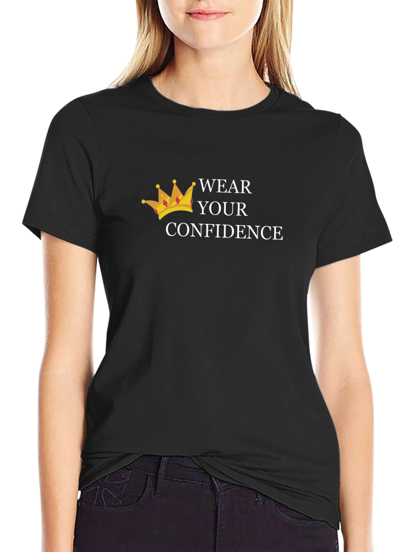 Wear Your Confidence Black Graphic Tee