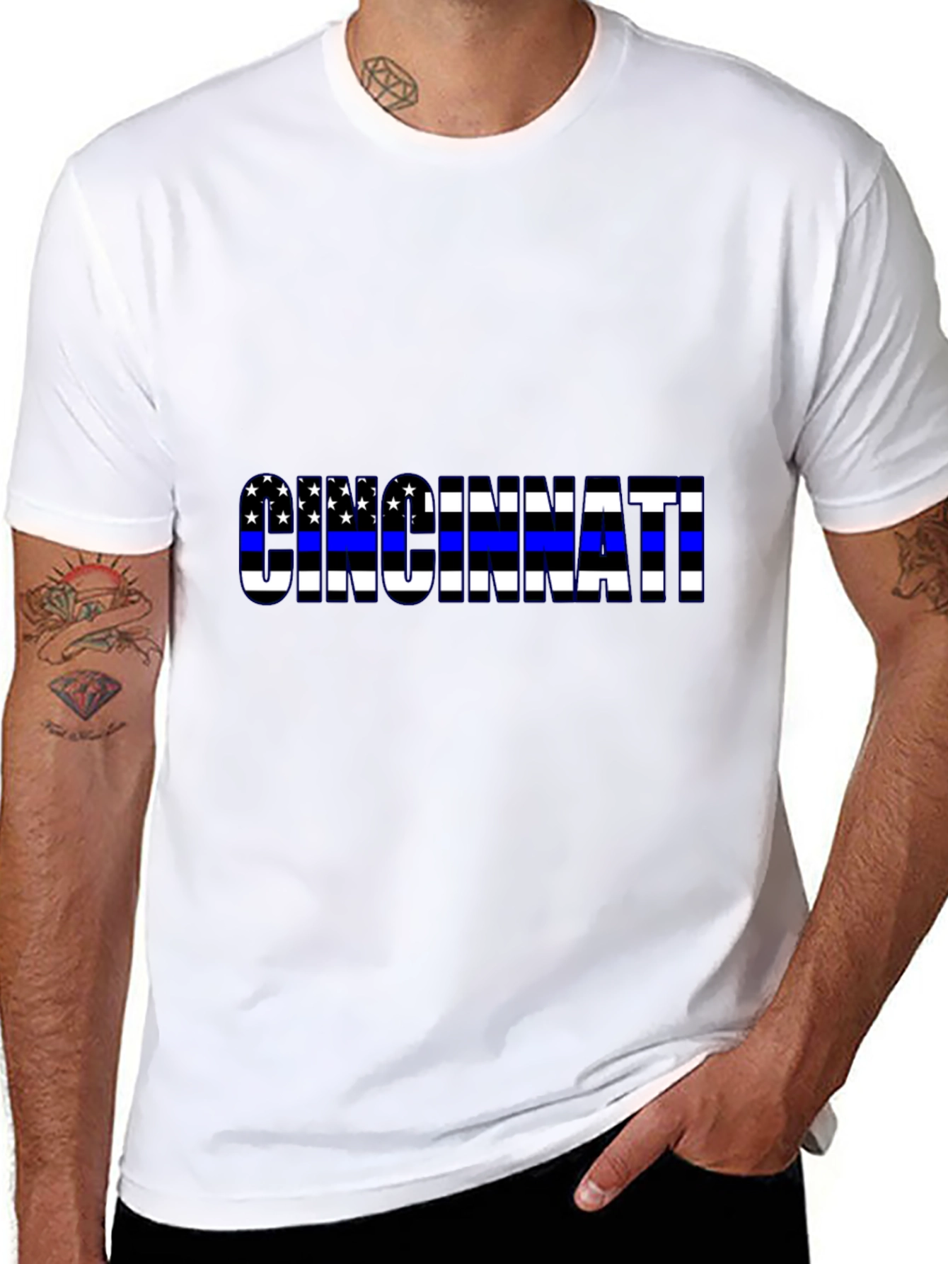 Cincinnati Thin Blue Line Flag T-Shirt