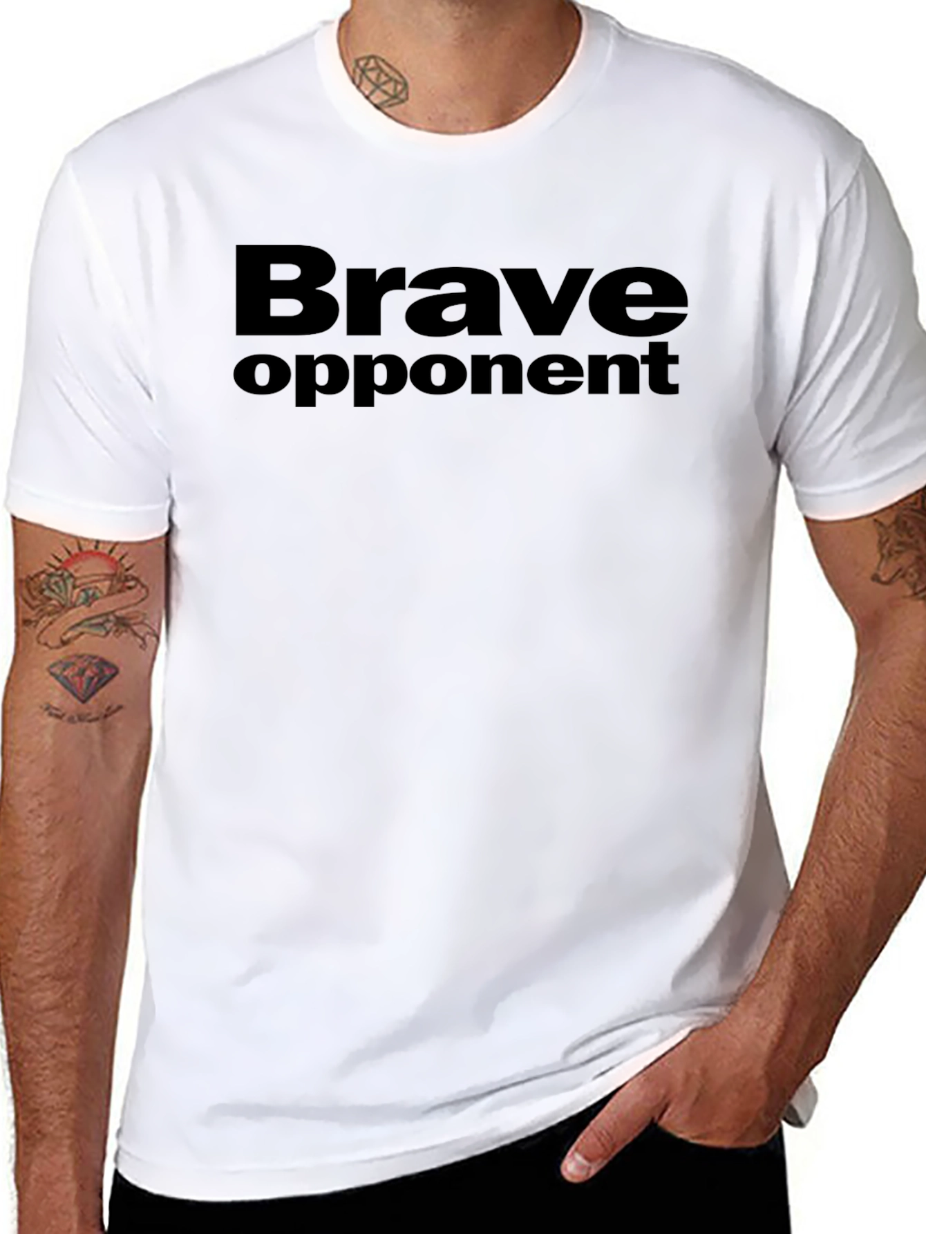 Brave Opponent Graphic Tee - Black Crew Neck