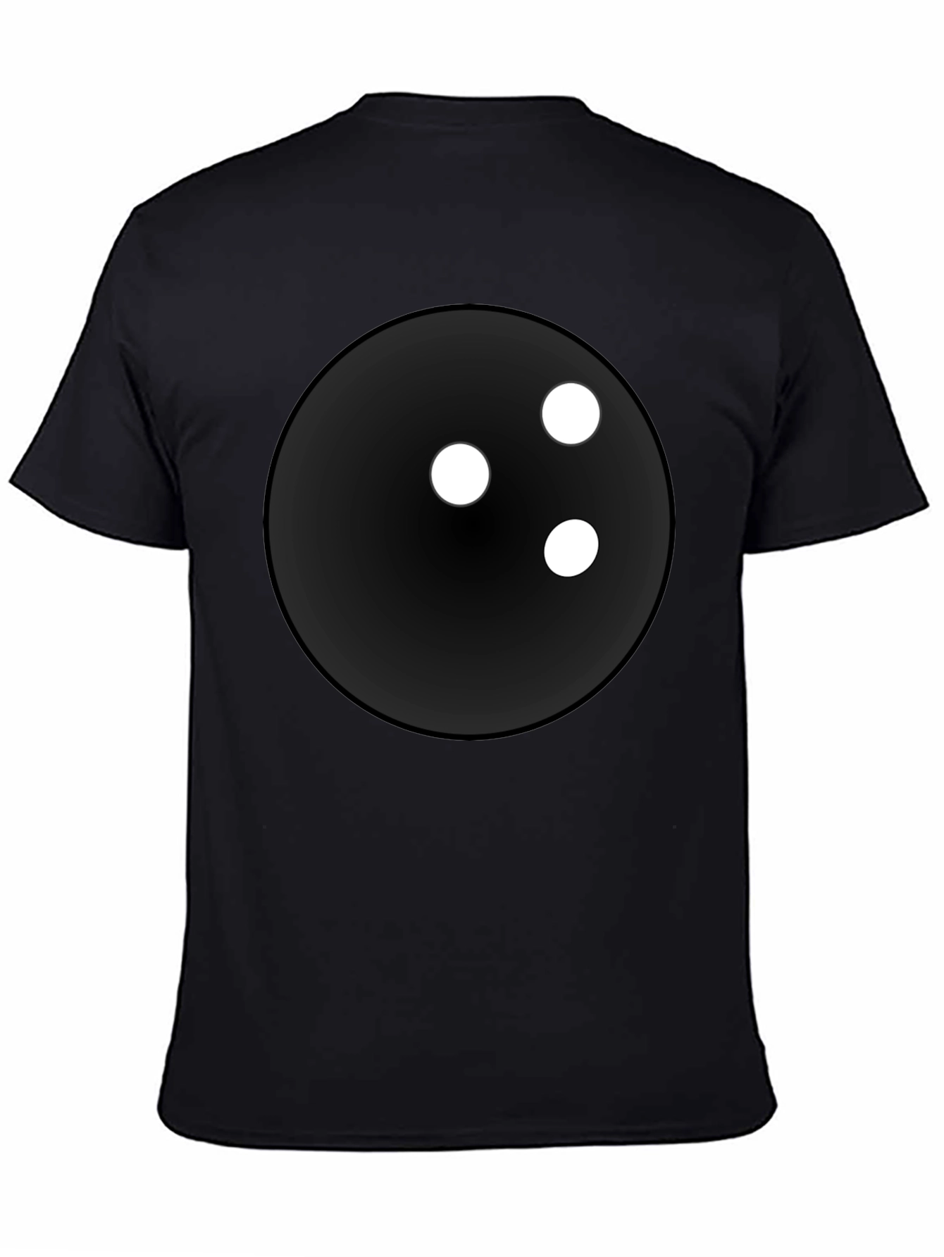 Bowling Ball Graphic Tee - Black Cotton Blend Shirt