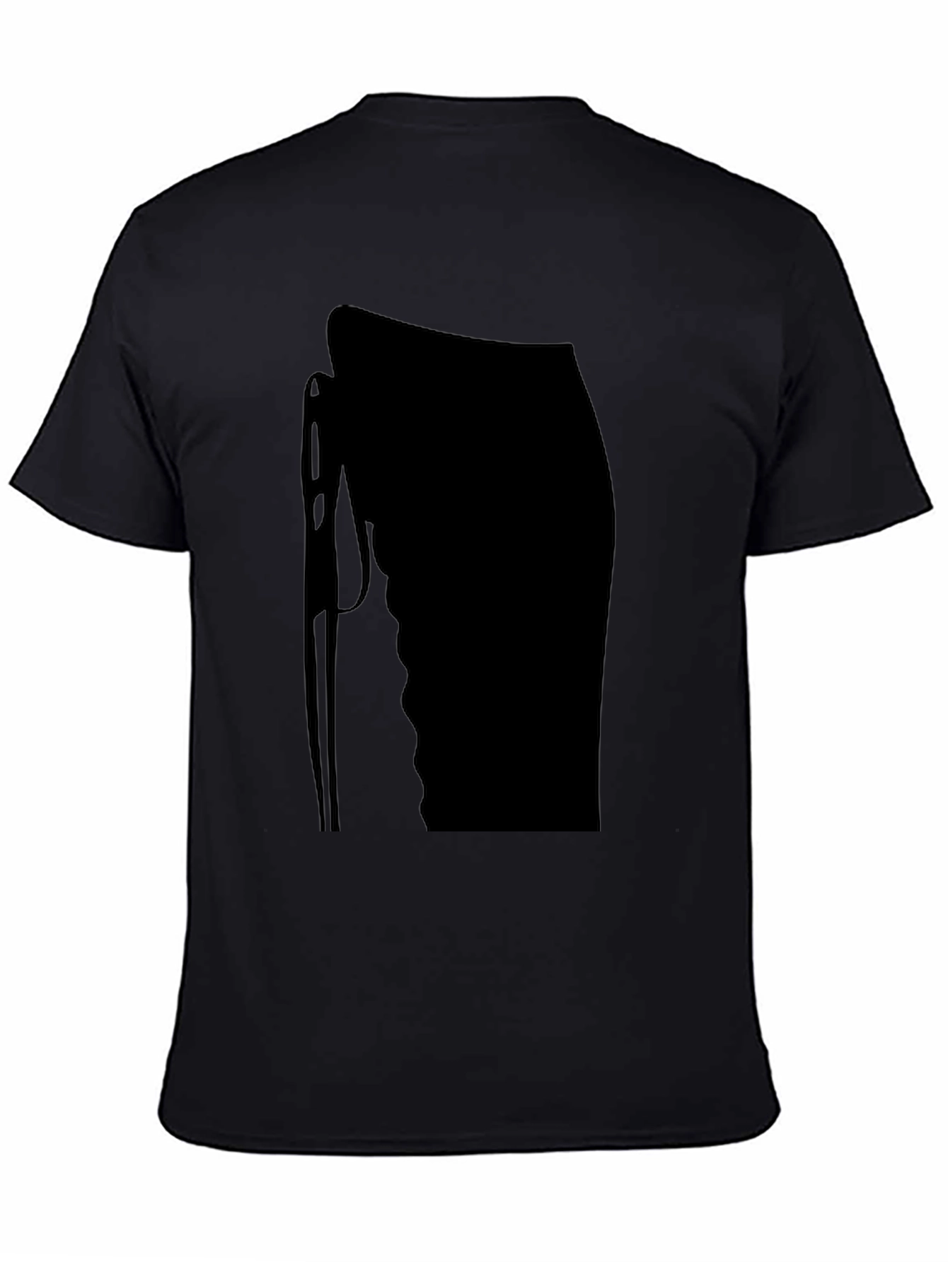 Black T-Shirt with Abstract Needle Design