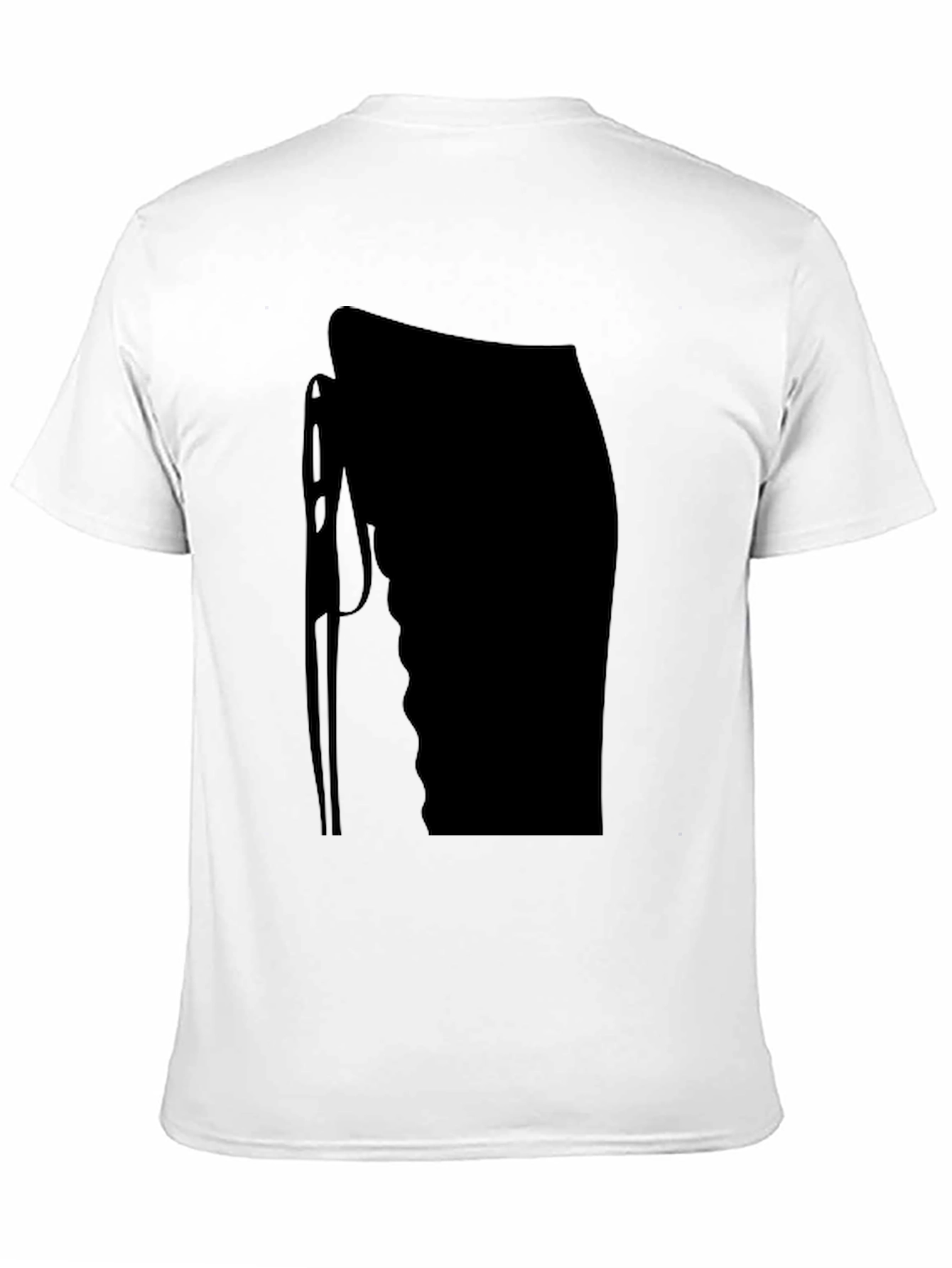 Black T-Shirt with Abstract Needle Design