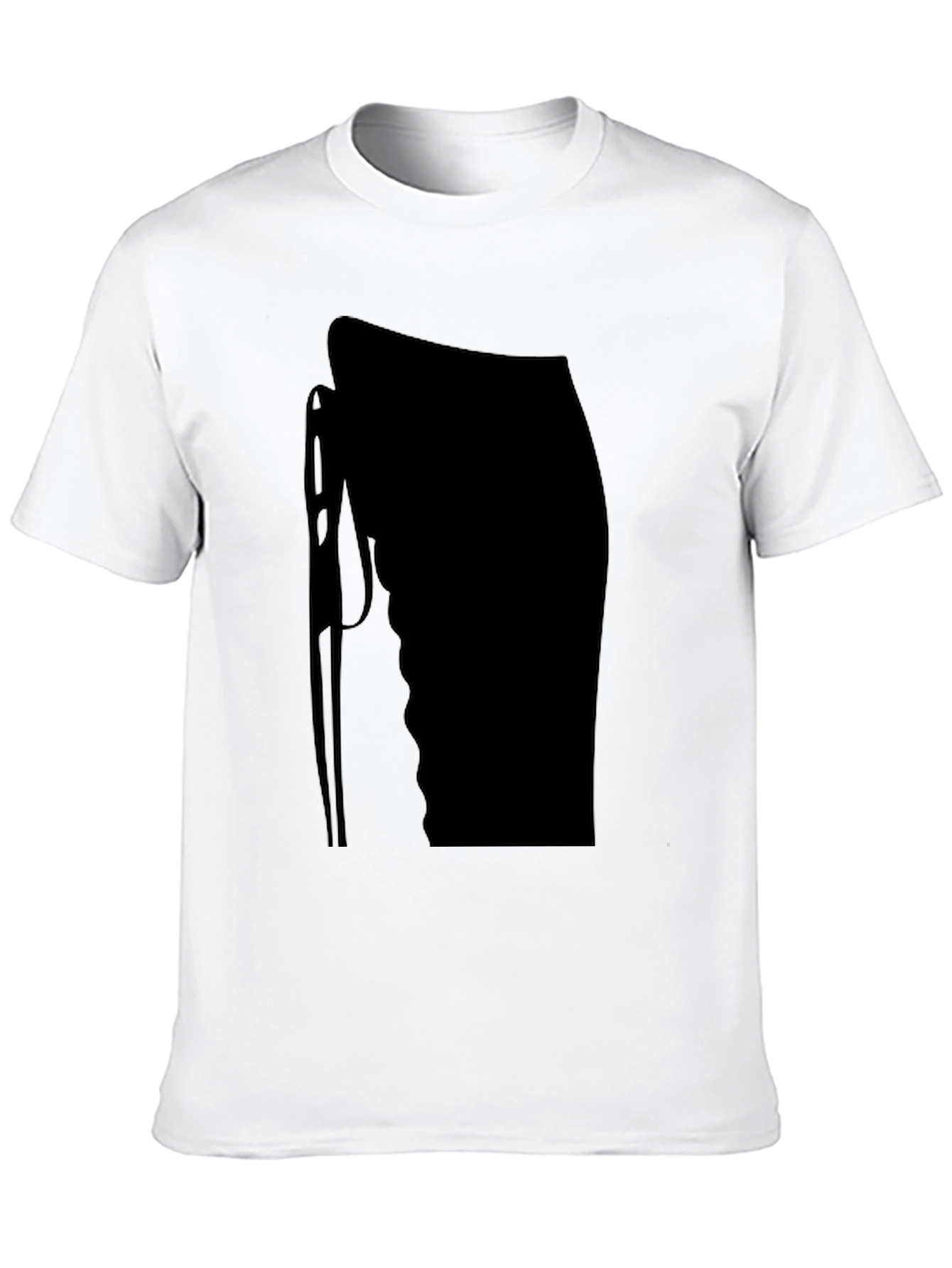 Black T-Shirt with Abstract Needle Design