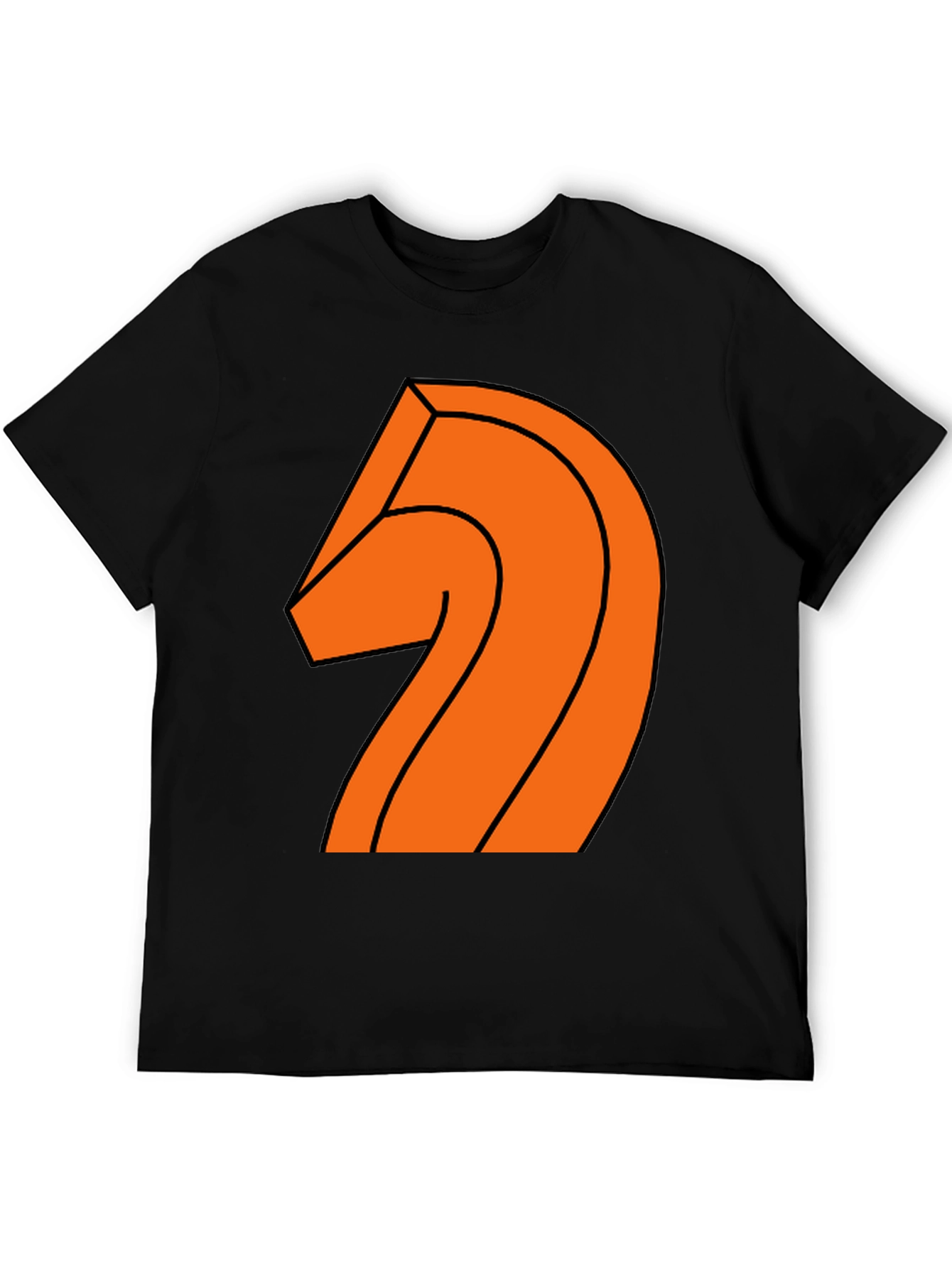 Chess Knight Graphic Tee - Casual Black T-Shirt