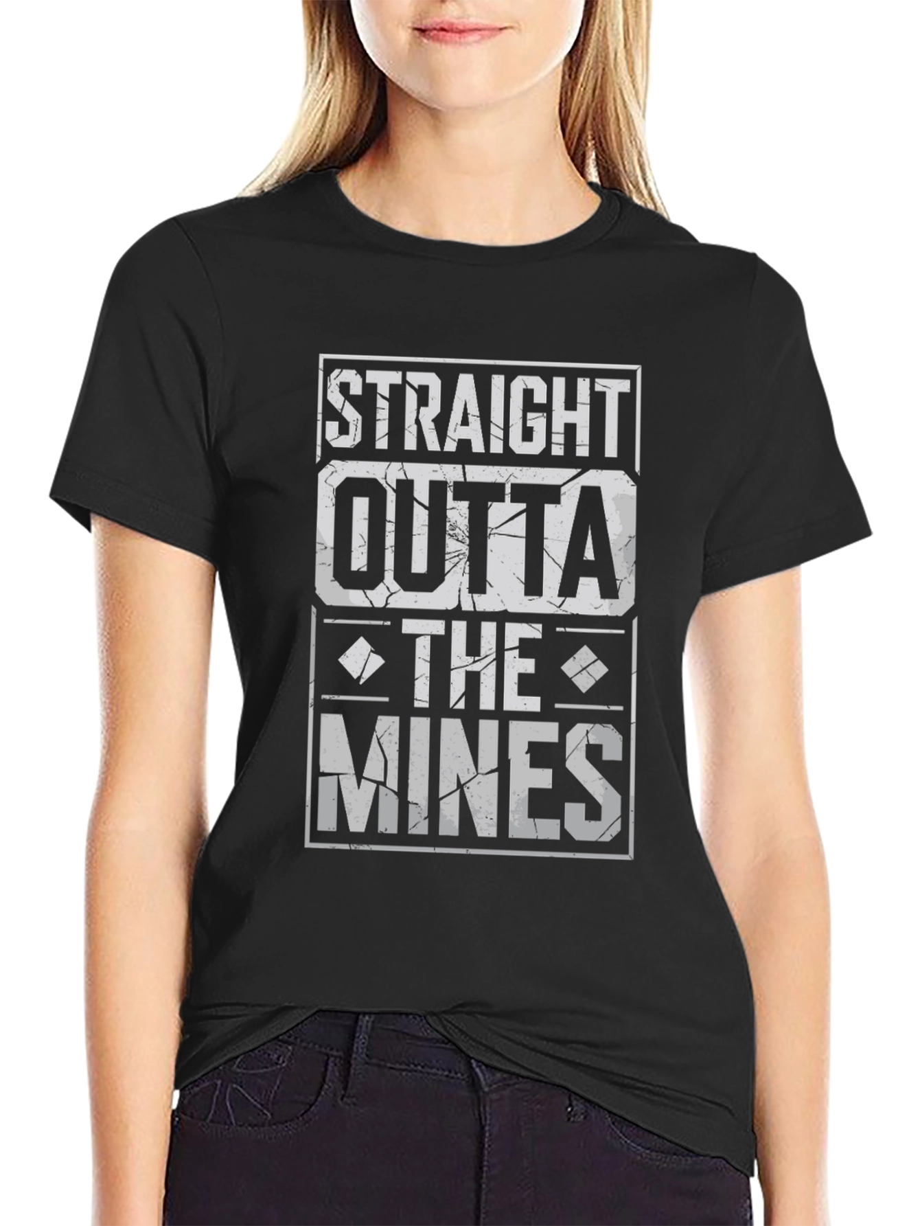 Straight Outta The Mines T-Shirt - Black