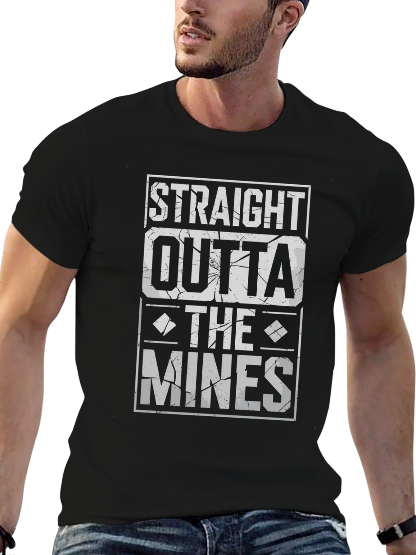 Straight Outta The Mines T-Shirt - Black