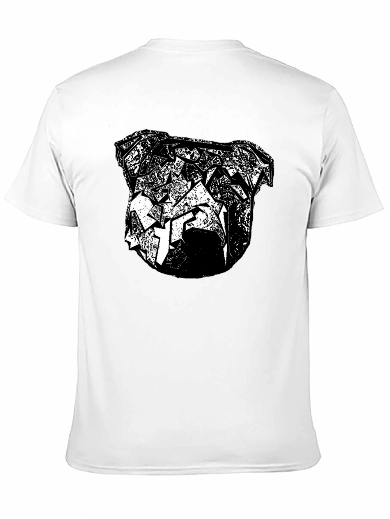 Abstract Bulldog Graphic Tee - Black