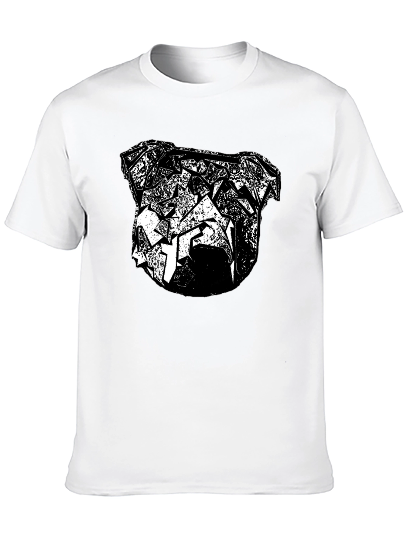 Abstract Bulldog Graphic Tee - Black