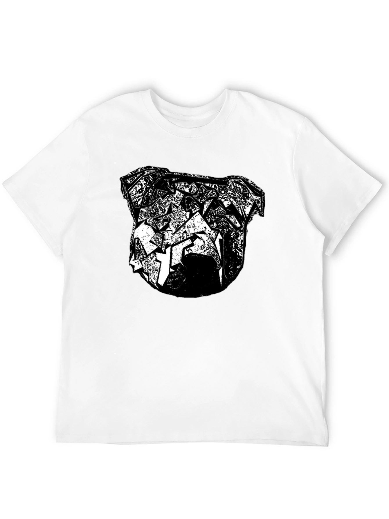 Abstract Bulldog Graphic Tee - Black