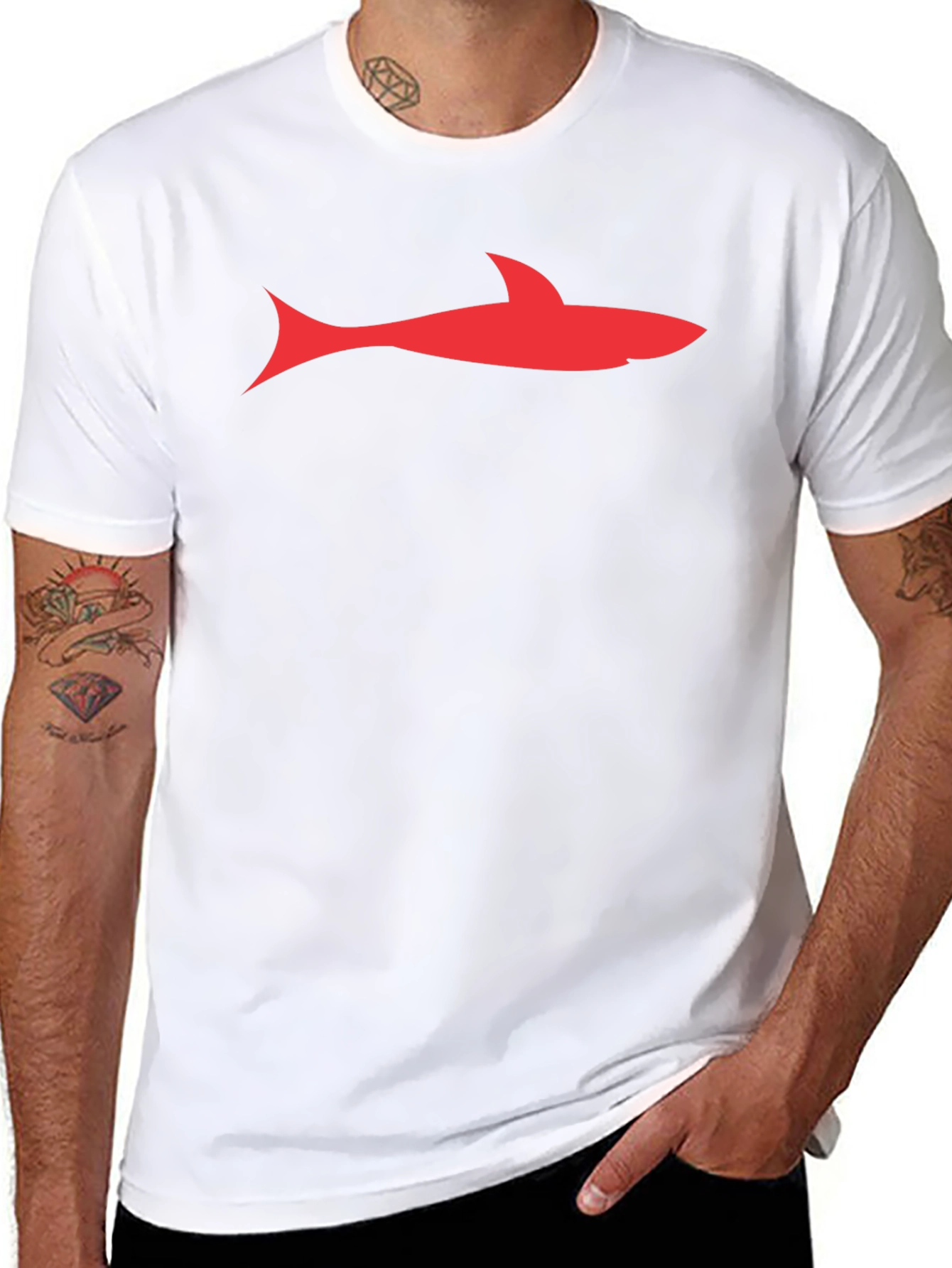 Shark Graphic Tee - Stylish Black Cotton T-Shirt
