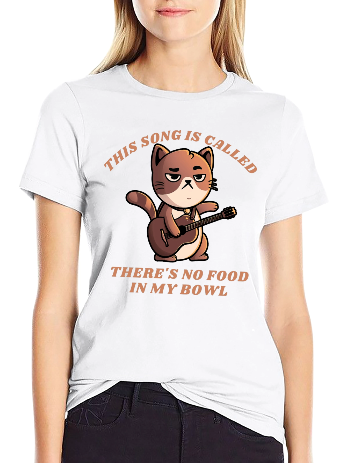 Cat Musician T-Shirt - No Food in My Bowl