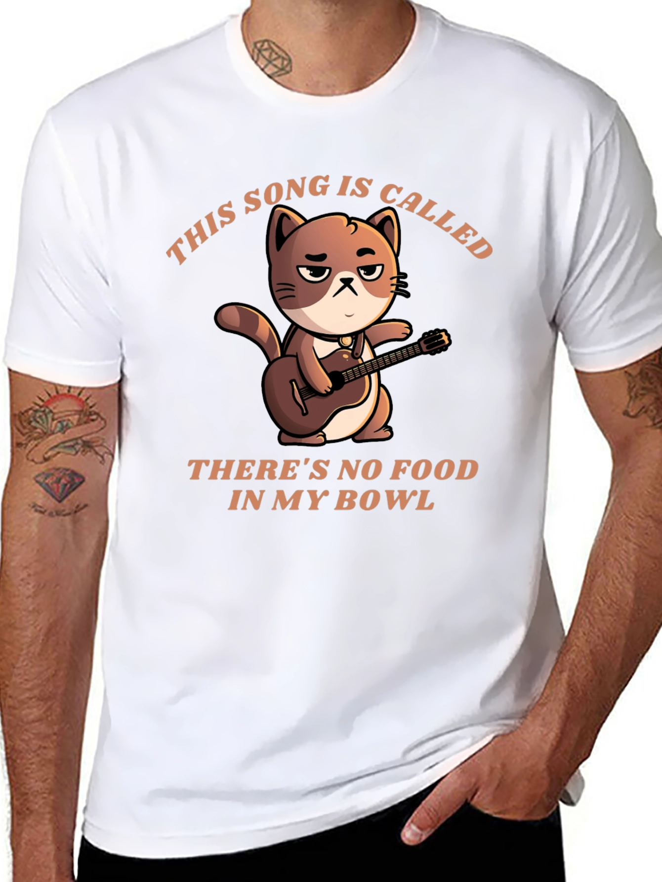 Cat Musician T-Shirt - No Food in My Bowl