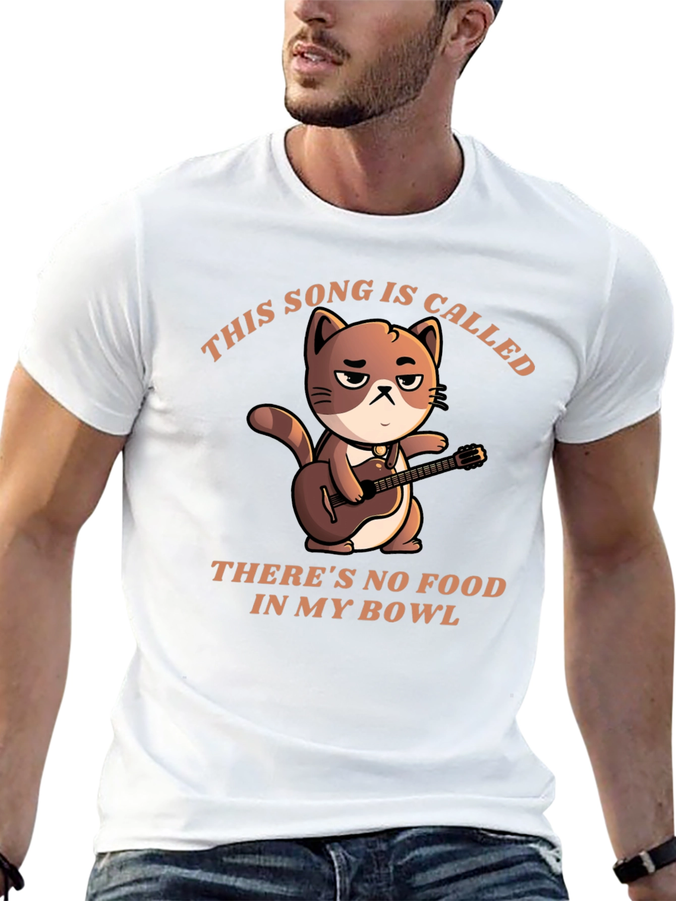 Cat Musician T-Shirt - No Food in My Bowl