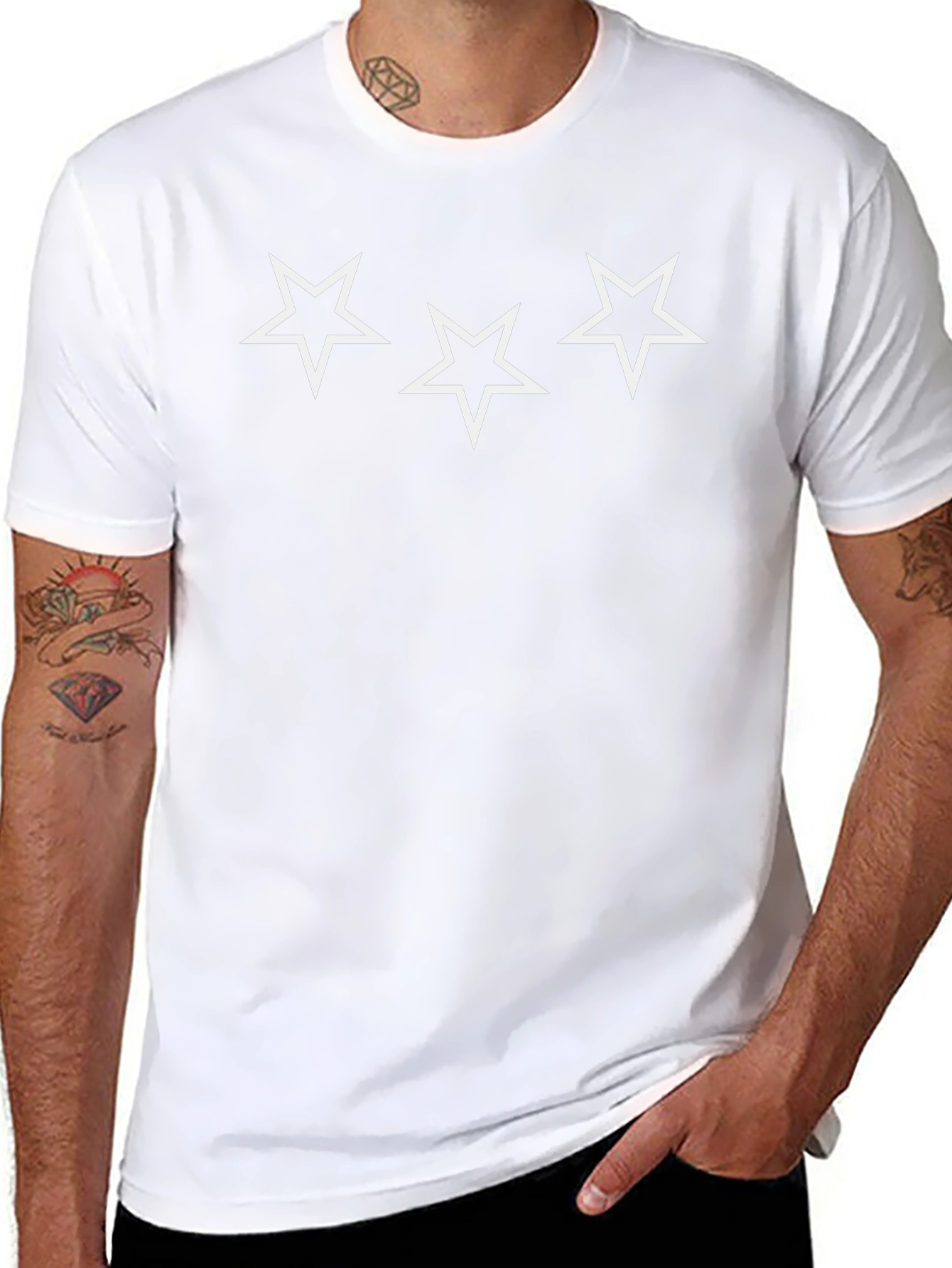 Stars Graphic Black T-Shirt - Casual Style
