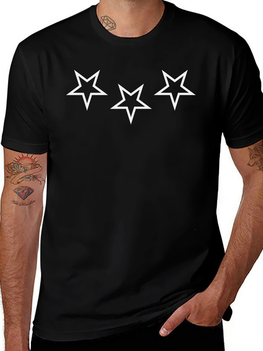 Stars Graphic Black T-Shirt - Casual Style