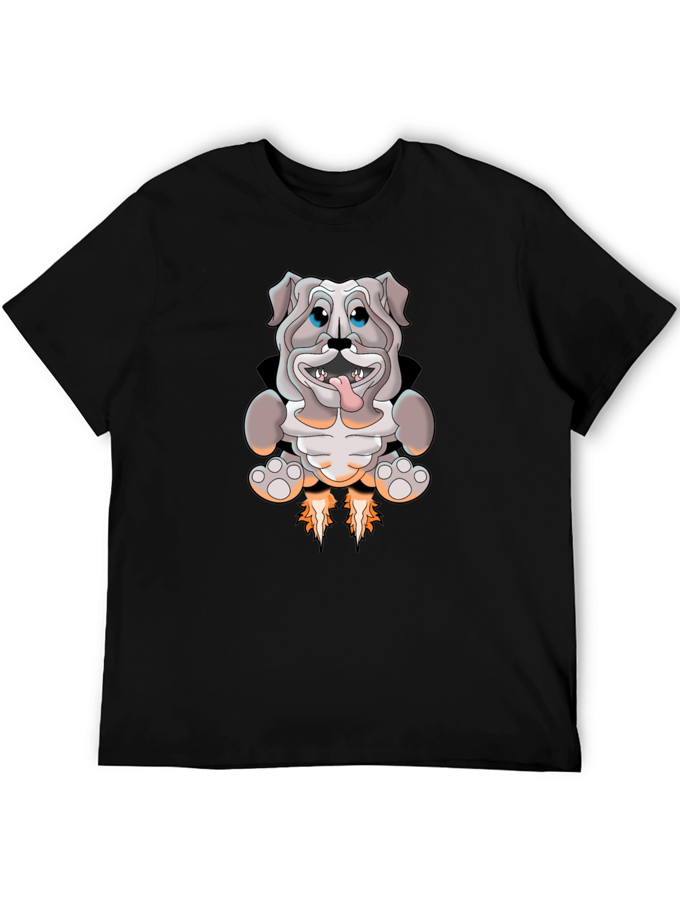 Bulldog Rocket T-Shirt - Black Cotton