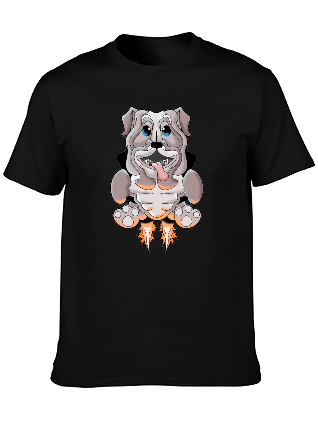 Bulldog Rocket T-Shirt - Black Cotton
