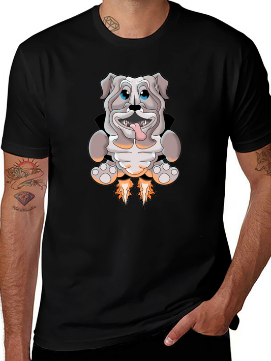 Bulldog Rocket T-Shirt - Black Cotton