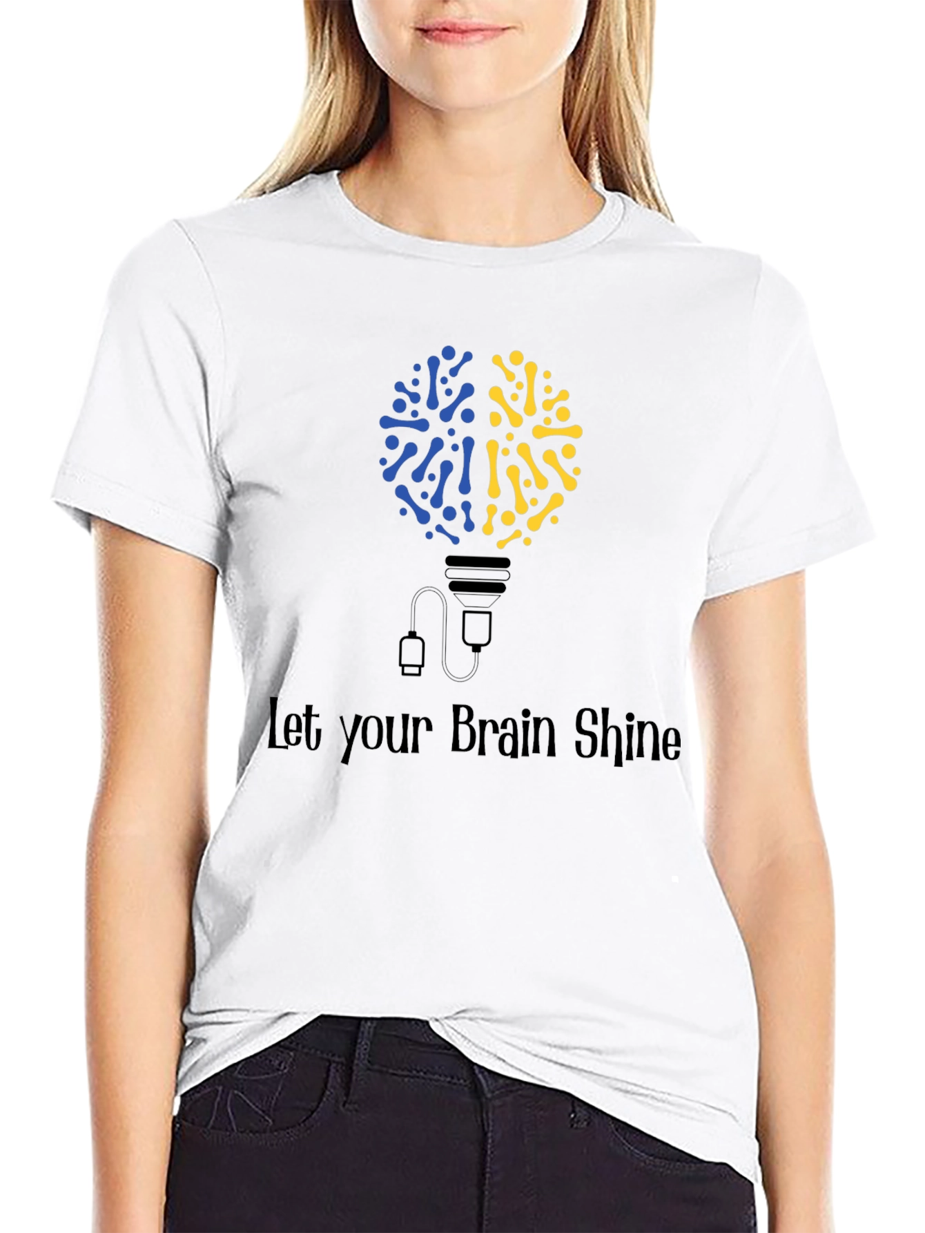 Brain Shine T-Shirt - Unique Brain Bulb Design