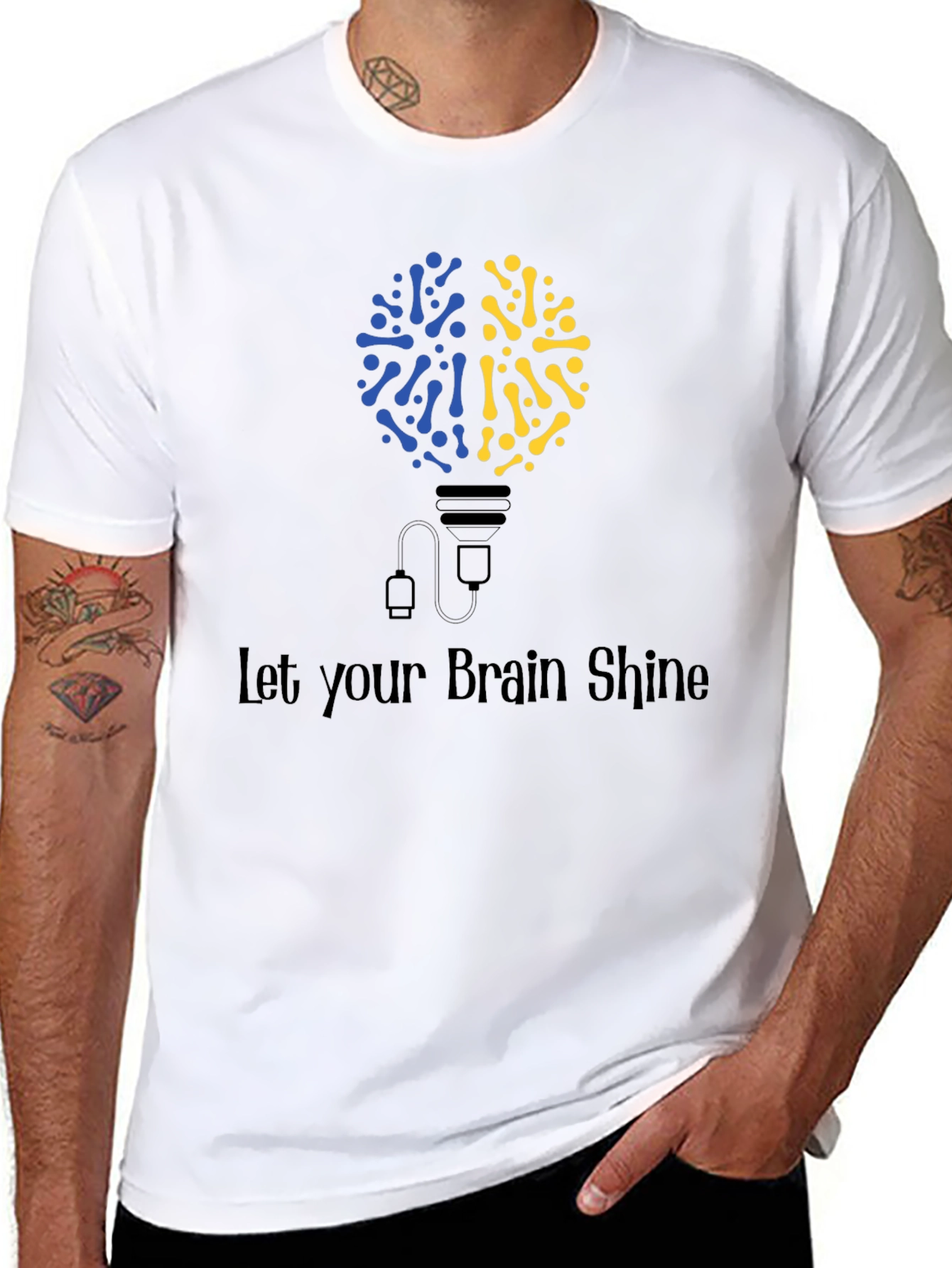 Brain Shine T-Shirt - Unique Brain Bulb Design