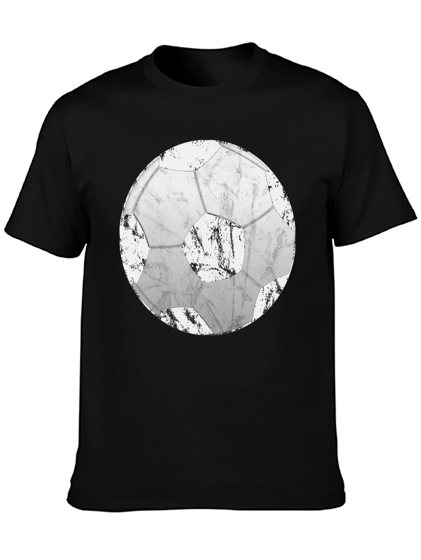 Distressed Soccer Ball Graphic T-Shirt