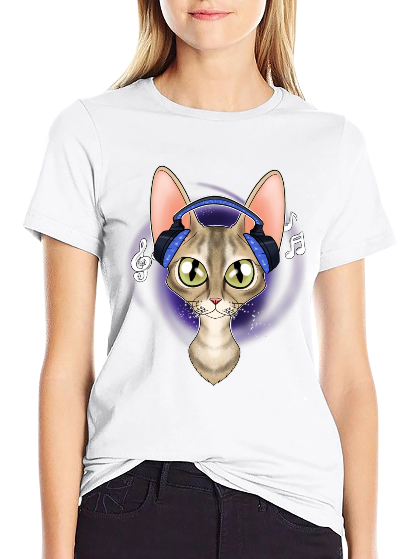 Cool Cat Headphones Graphic Tee