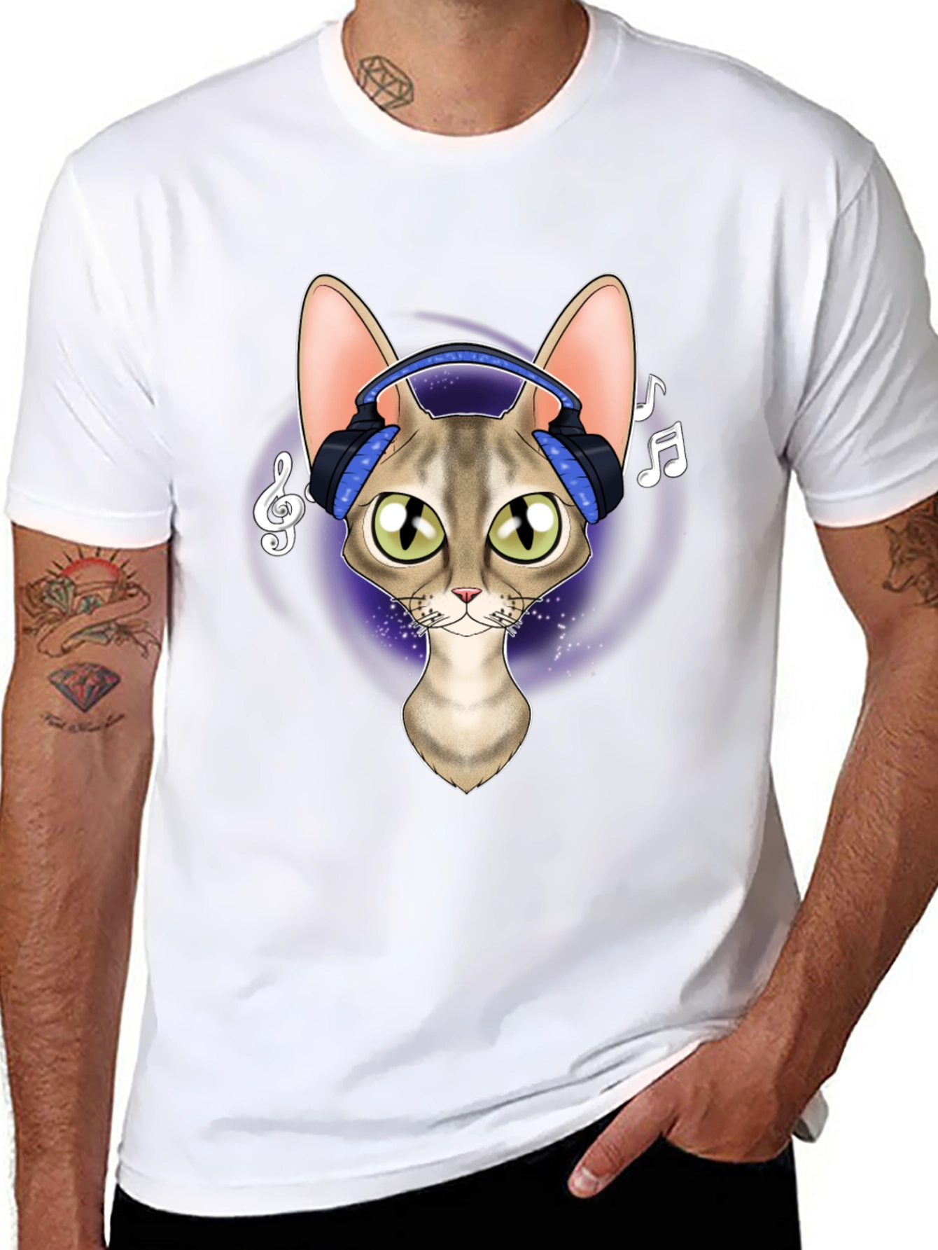 Cool Cat Headphones Graphic Tee