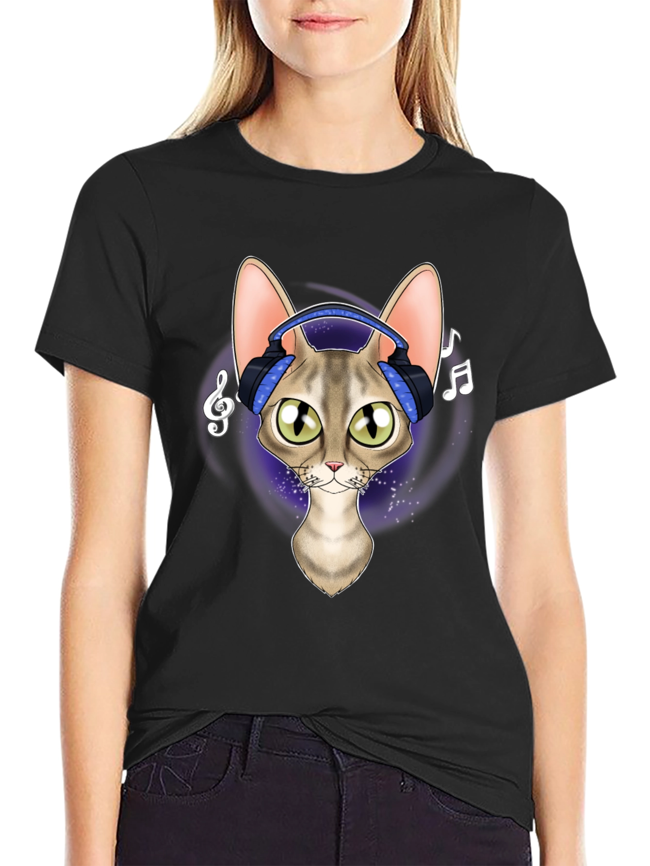 Cool Cat Headphones Graphic Tee