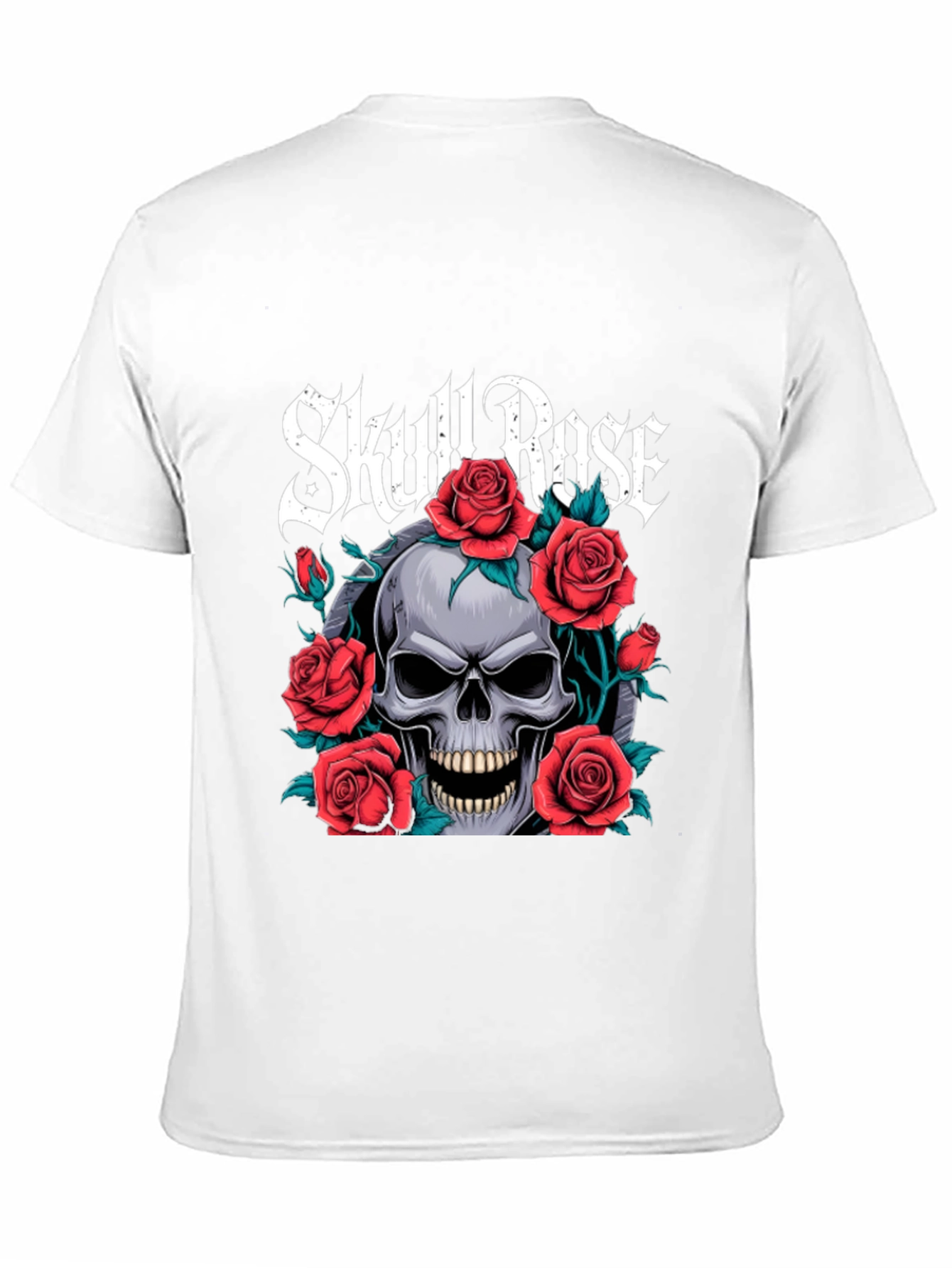 Skull & Roses Graphic Tee - Gothic Style T-Shirt