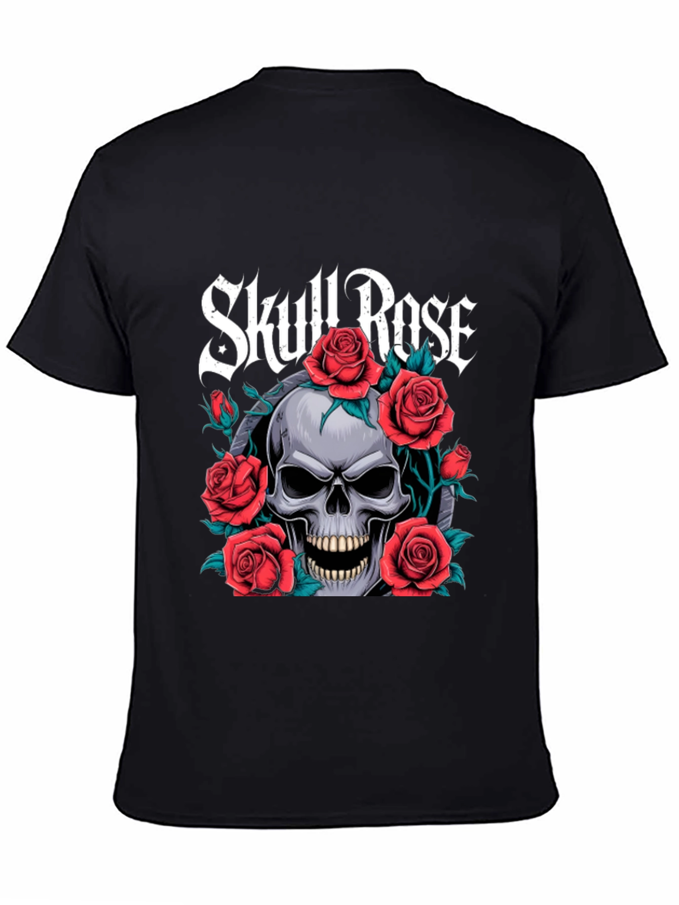 Skull & Roses Graphic Tee - Gothic Style T-Shirt