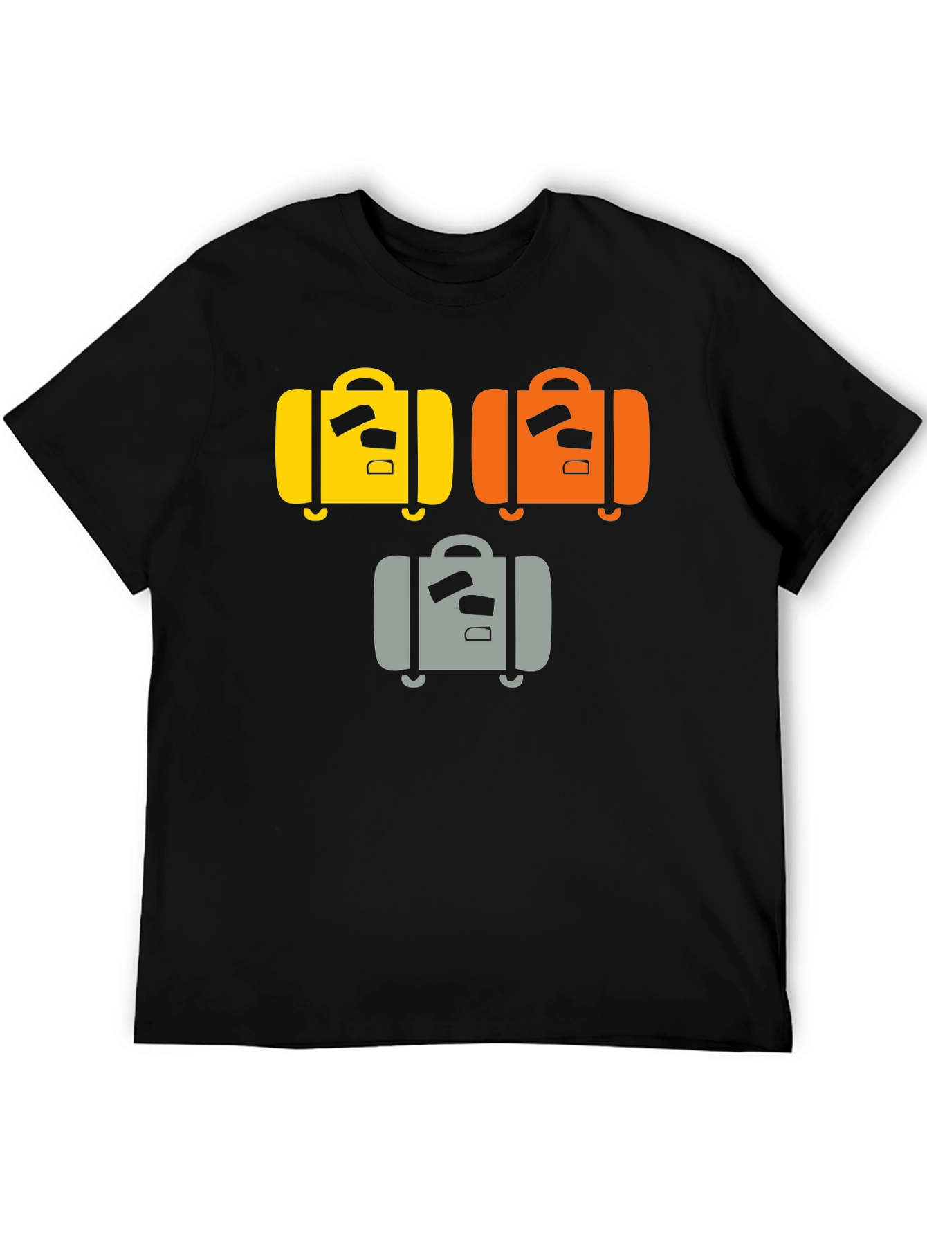 Suitcase Graphic Tee - Black Cotton T-Shirt