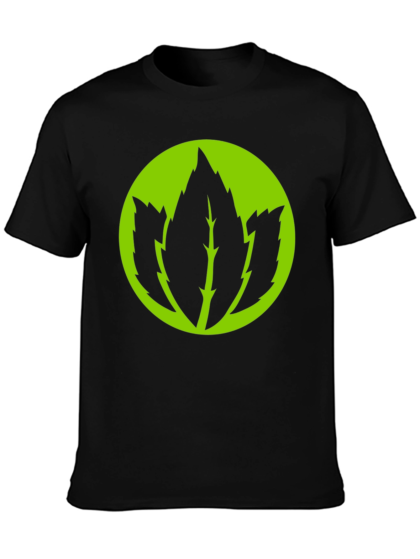 Leaf Logo Graphic Black T-Shirt