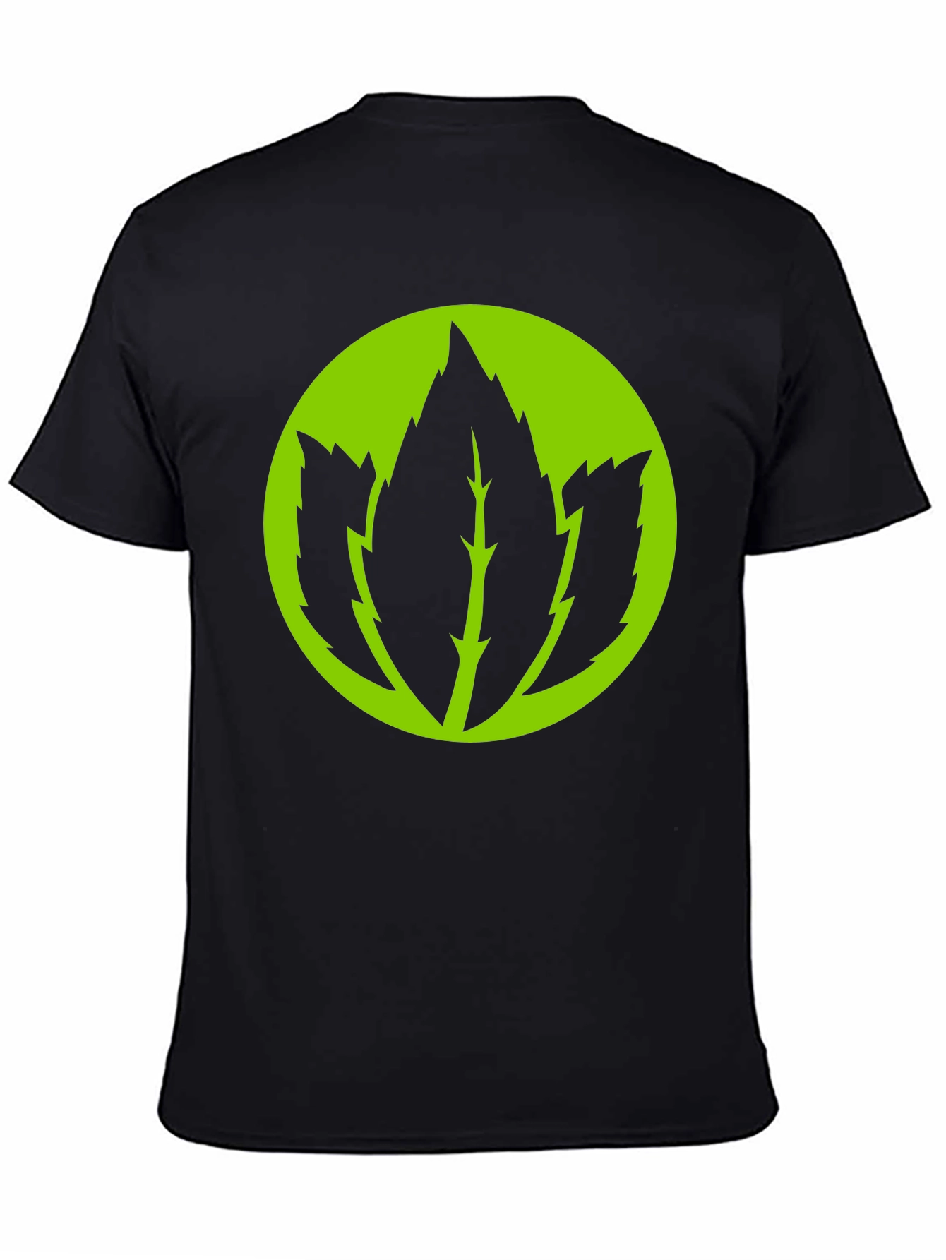 Leaf Logo Graphic Black T-Shirt
